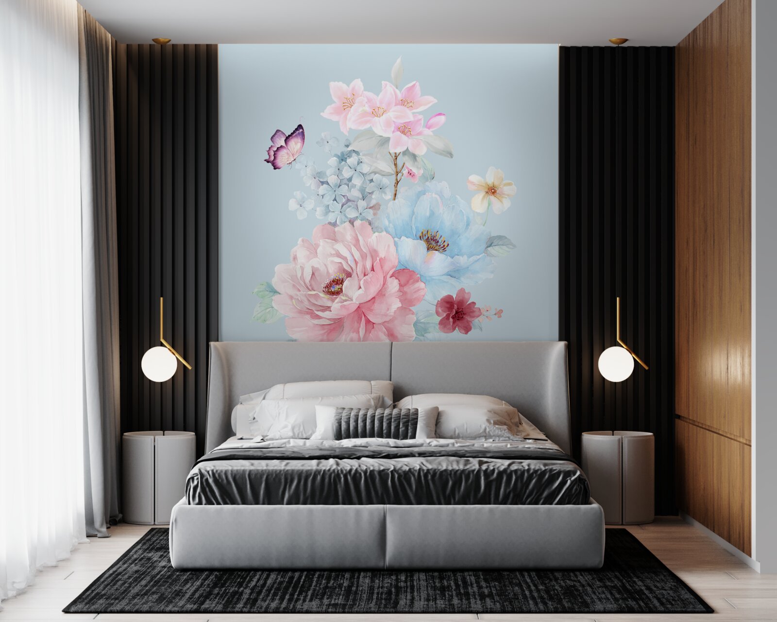 Фотошпалери чарівна гірлянда з літніх квітів