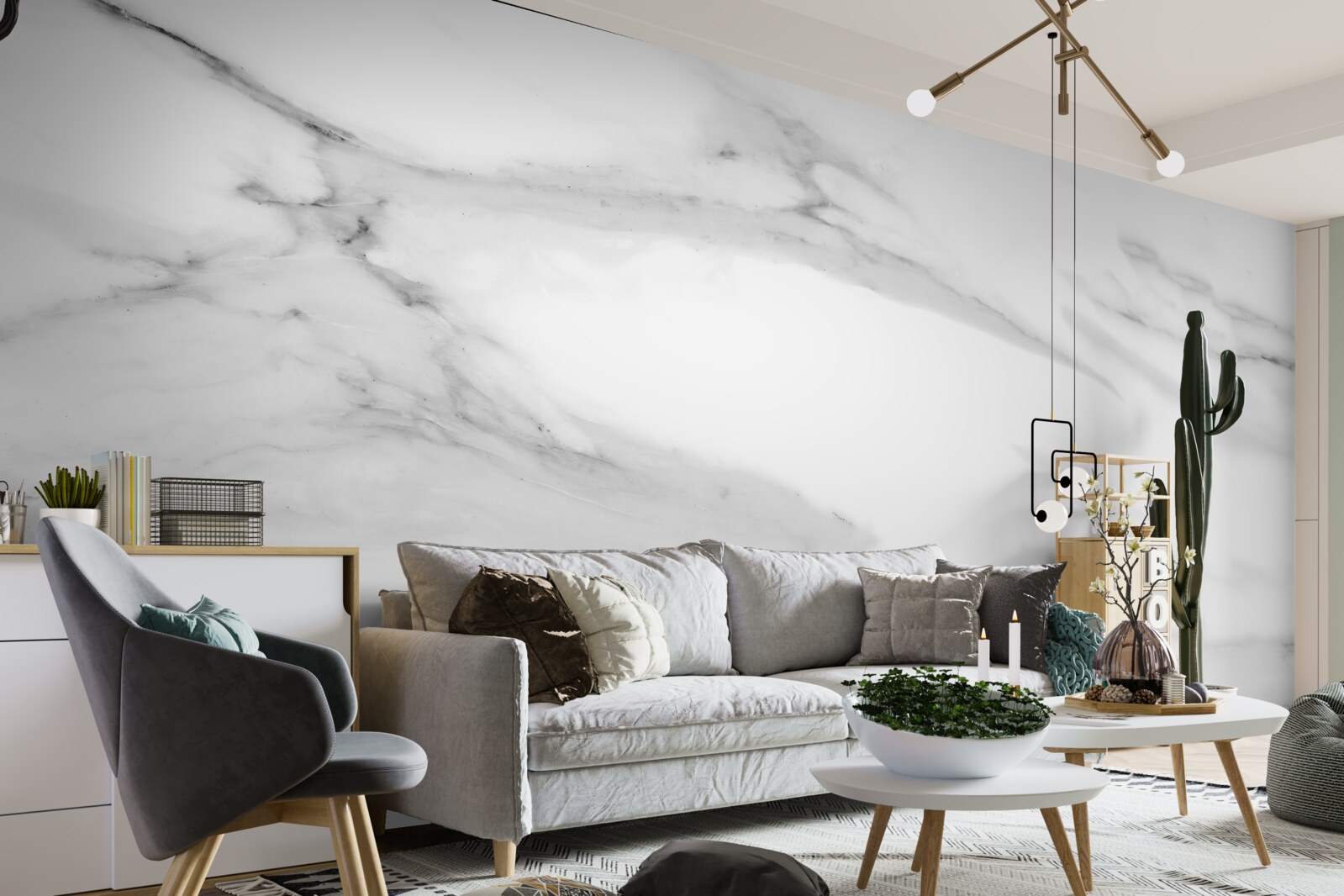 Фотошпалери сіро-біла пара