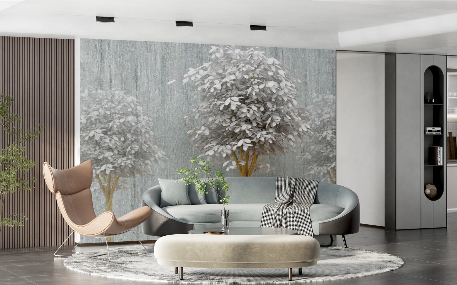 Фотошпалери квітучі дерева білосніжної стрункості