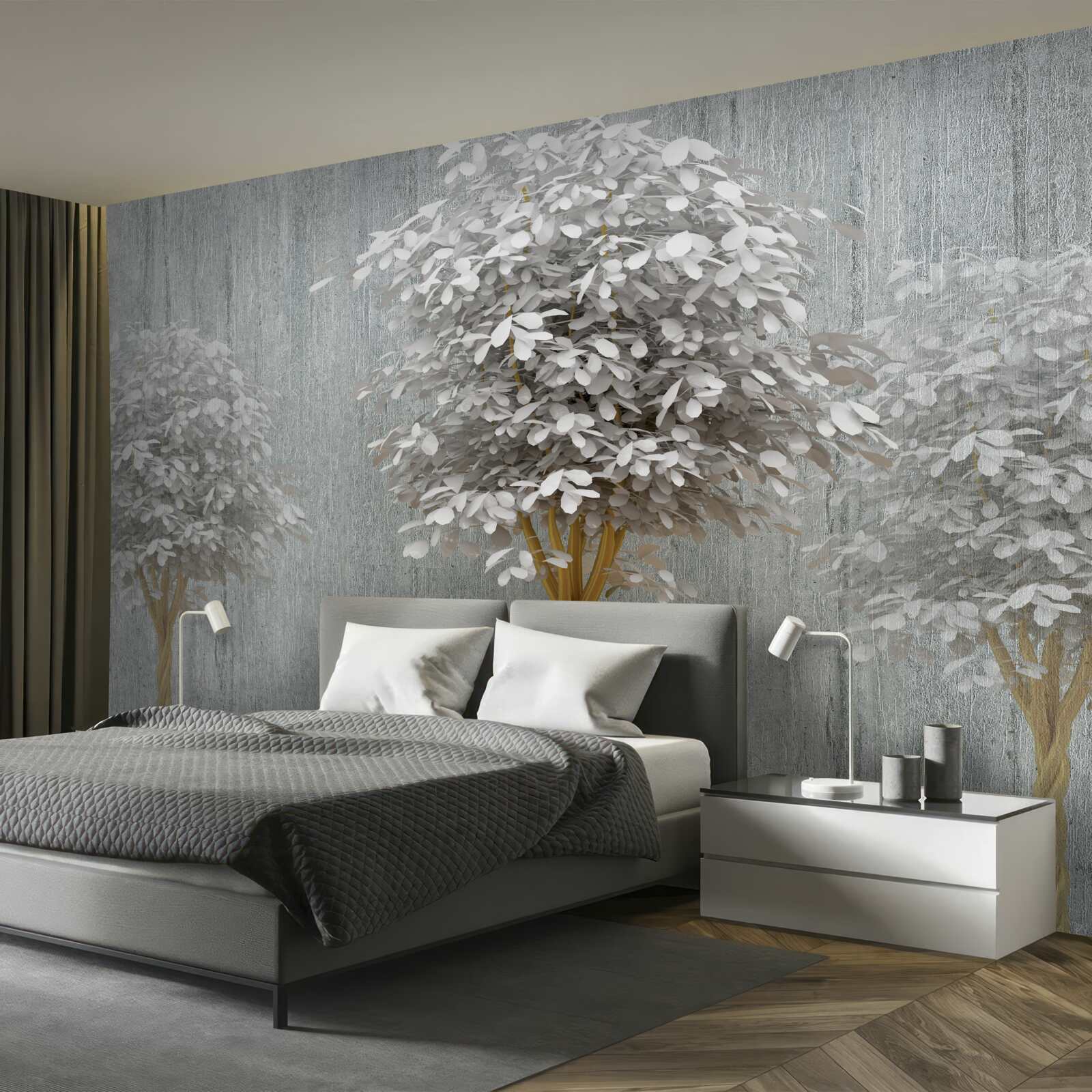 Фотошпалери квітучі дерева білосніжної стрункості