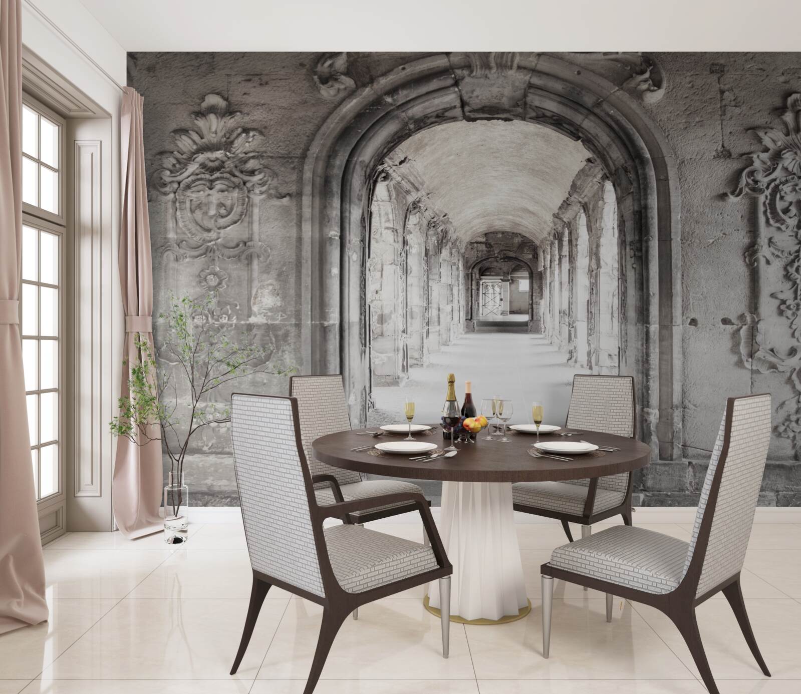 Фотошпалери нескінченні гладкі арочні кам'яні утворення