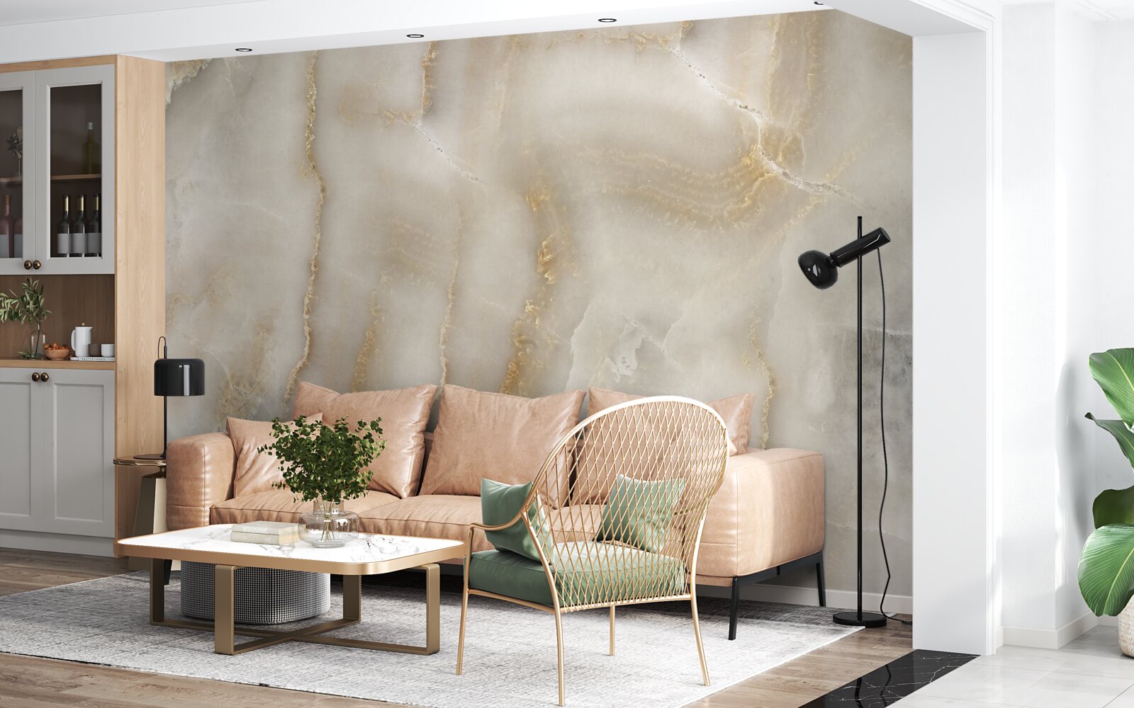 Фотошпалери світло-коричневий кварц