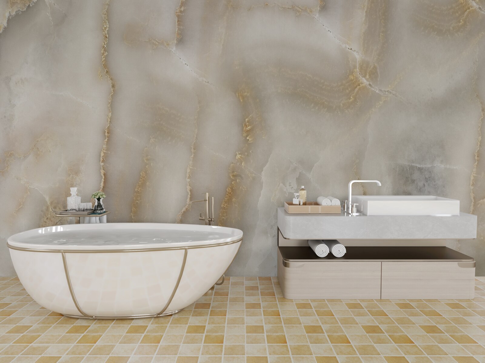 Фотошпалери світло-коричневий кварц