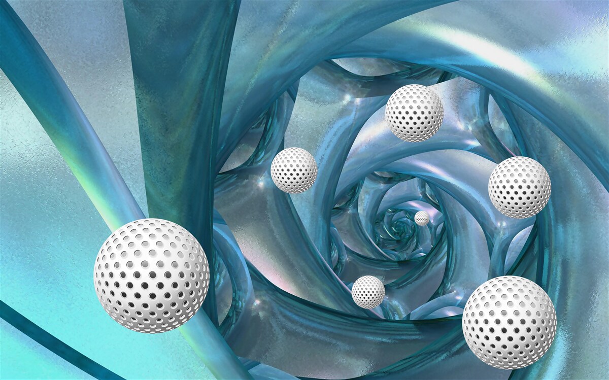 Фотошпалери за відсутності гравітації кульки білі