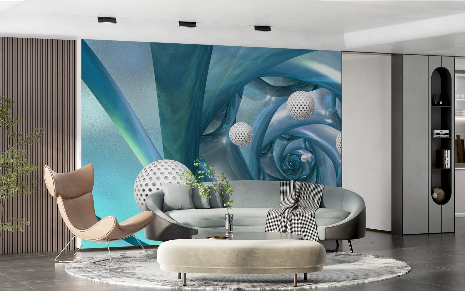 Фотошпалери за відсутності гравітації кульки білі