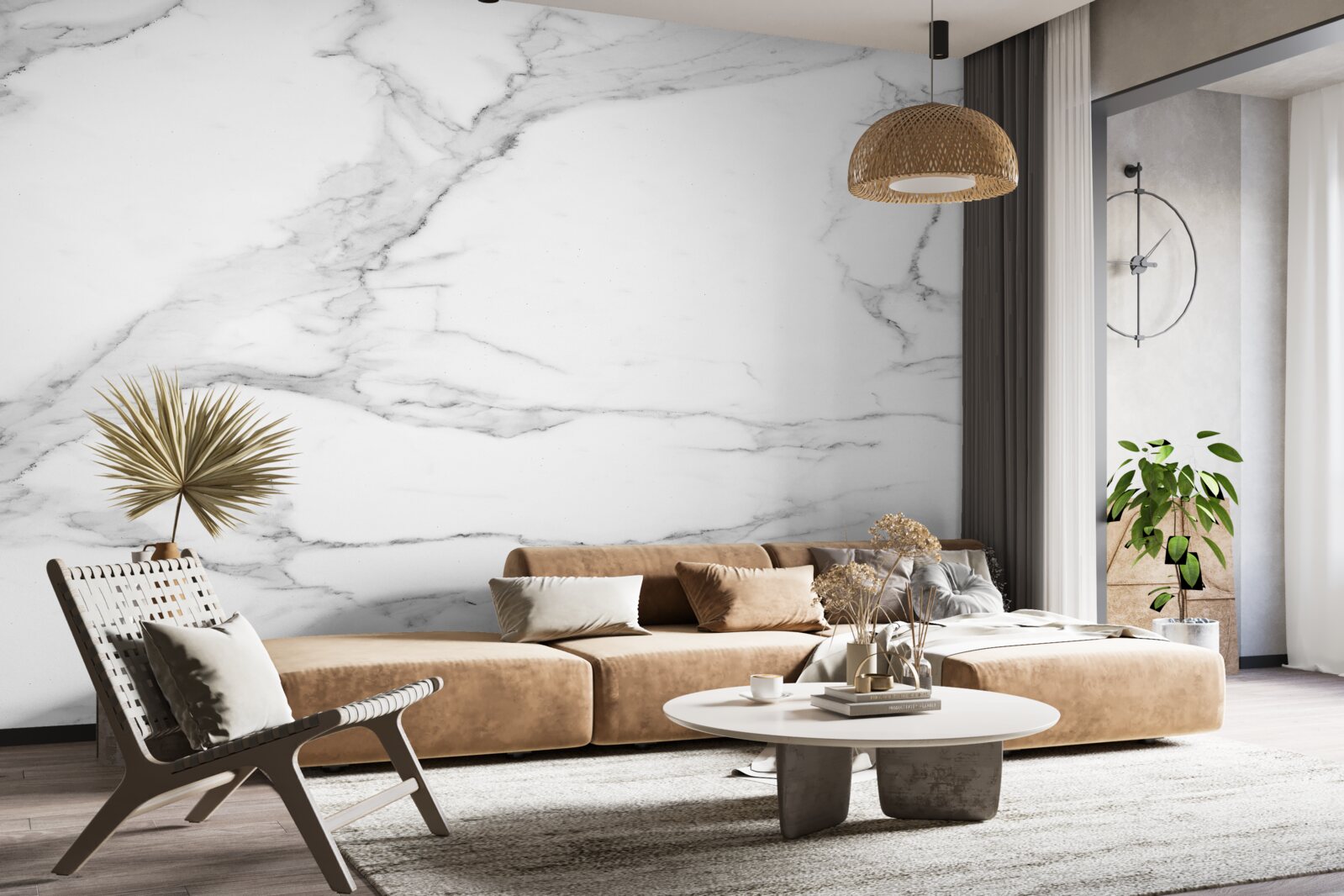 Фотошпалери відображення хмар на поверхні води