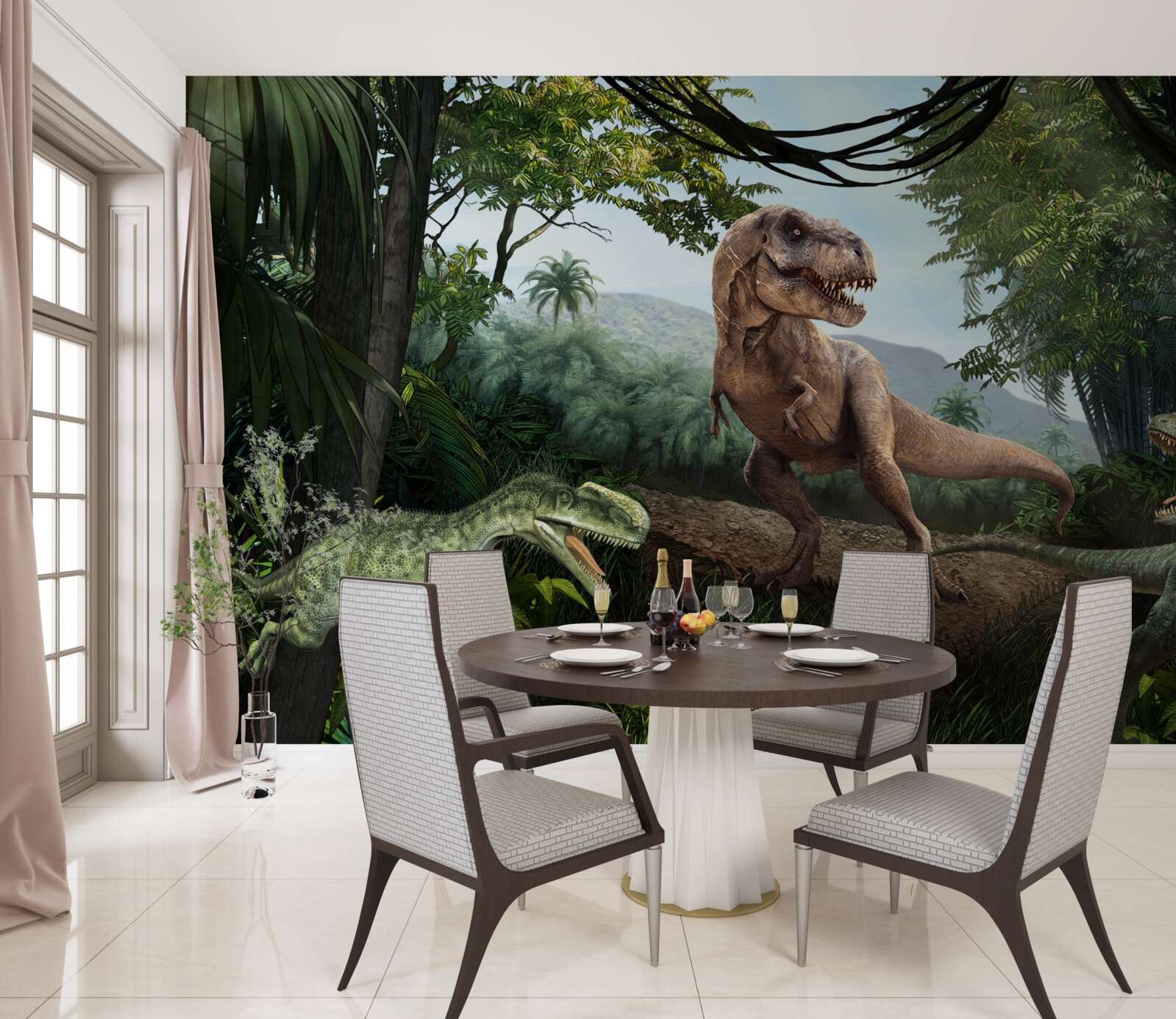 Фотошпалери період динозаврів у тропіках