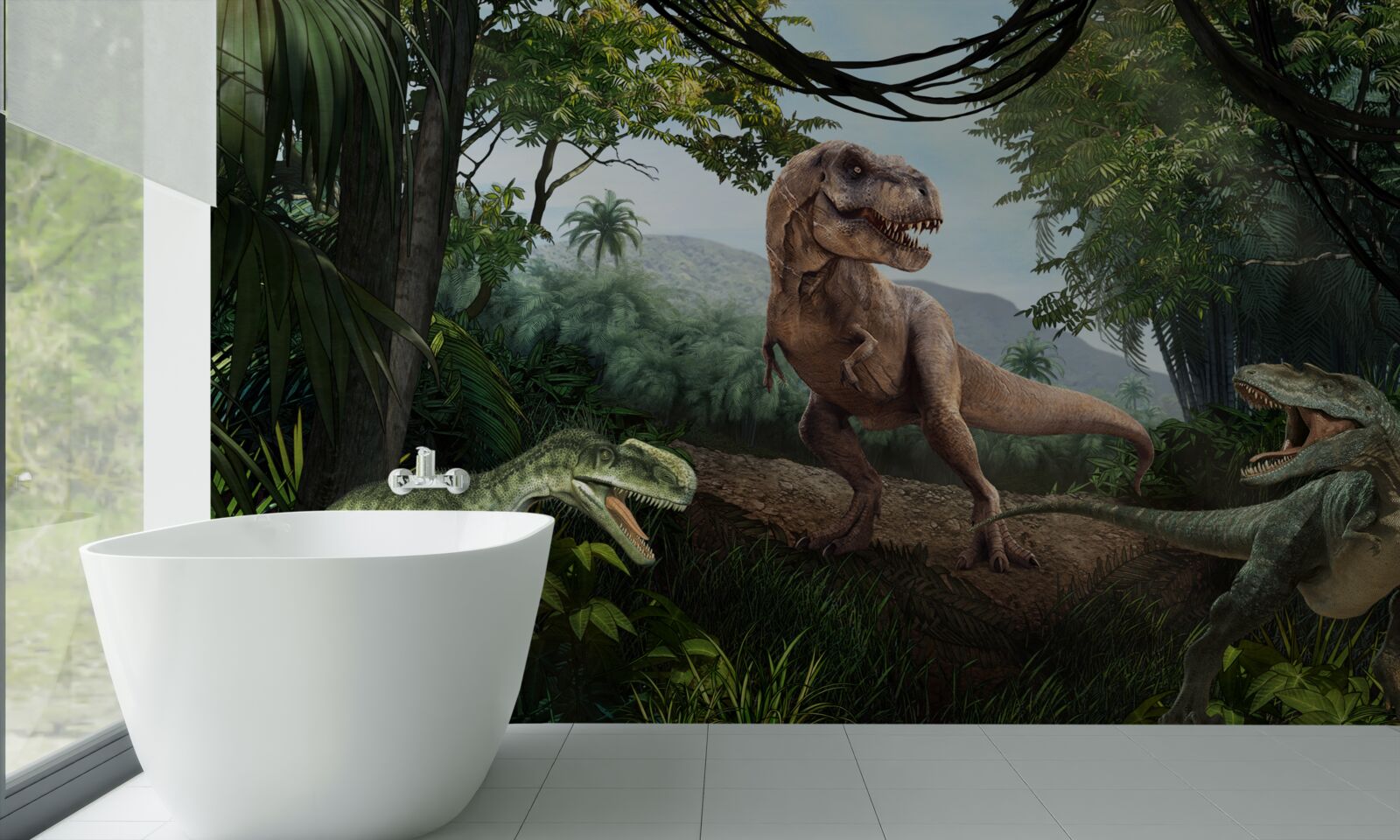 Фотошпалери період динозаврів у тропіках