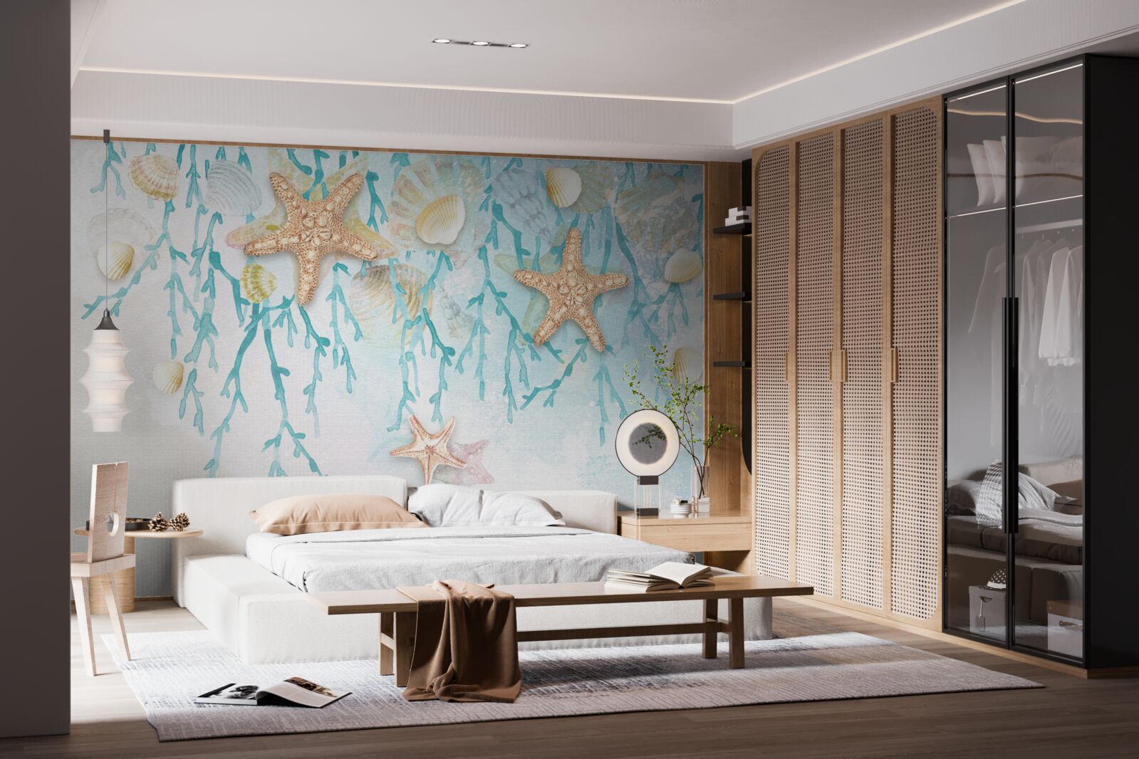 Фотошпалери зоряне небо і морський берег