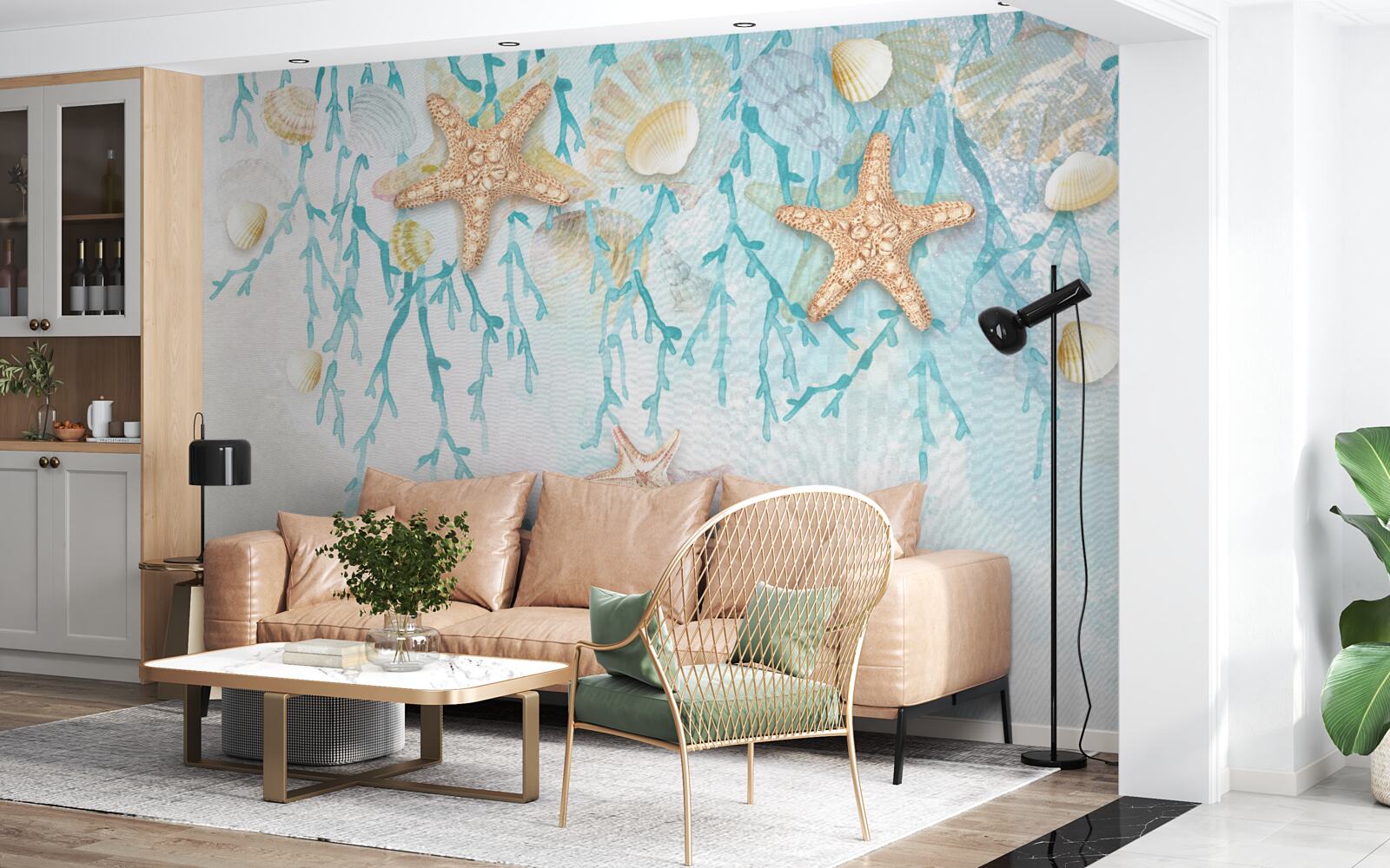 Фотошпалери зоряне небо і морський берег