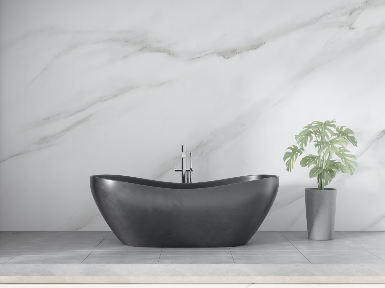 Фотошпалери Білосніжний мармур з сірими хвильовими візерунками