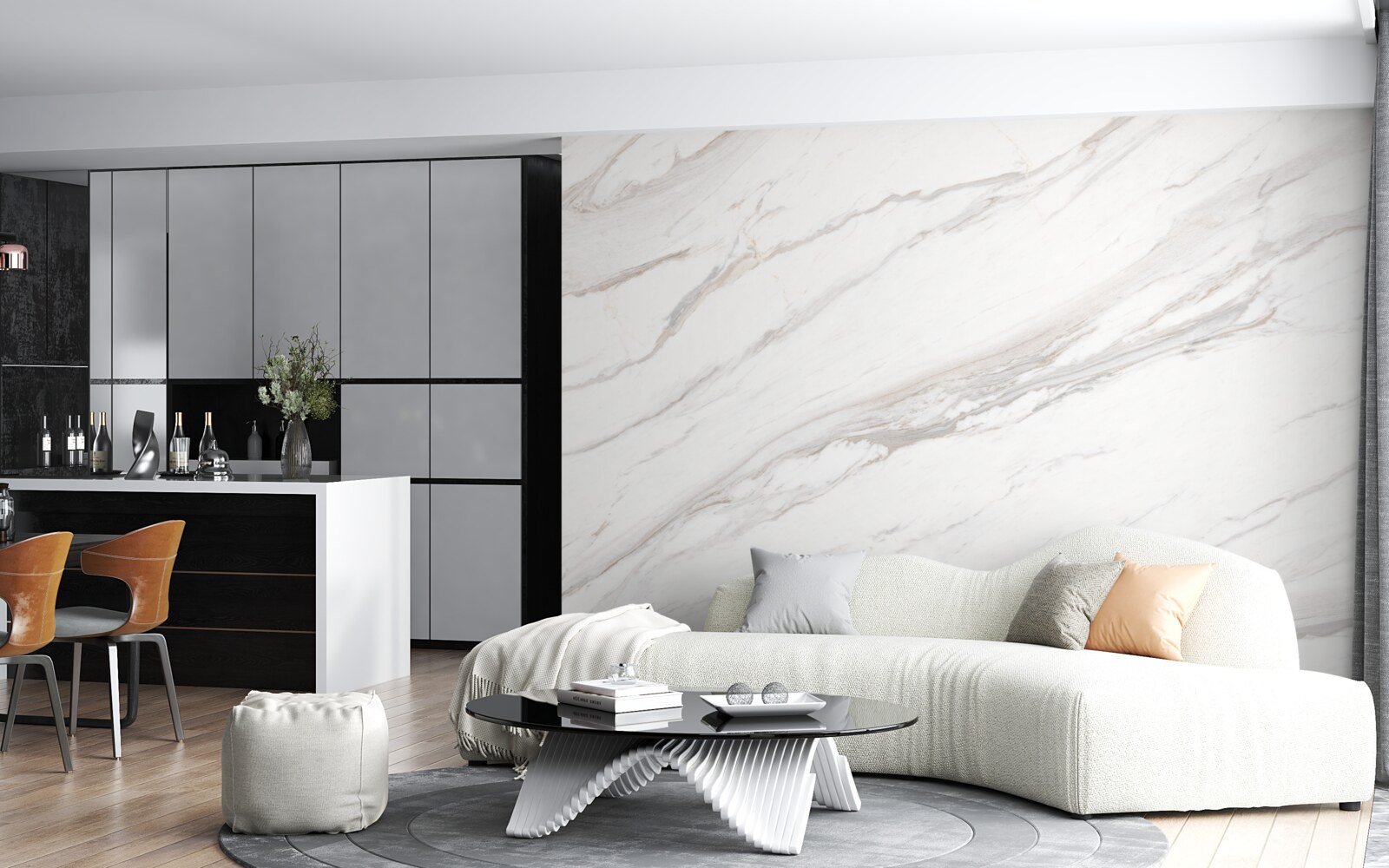 Фотошпалери мармур з ніжним світло-золотистим відтінком