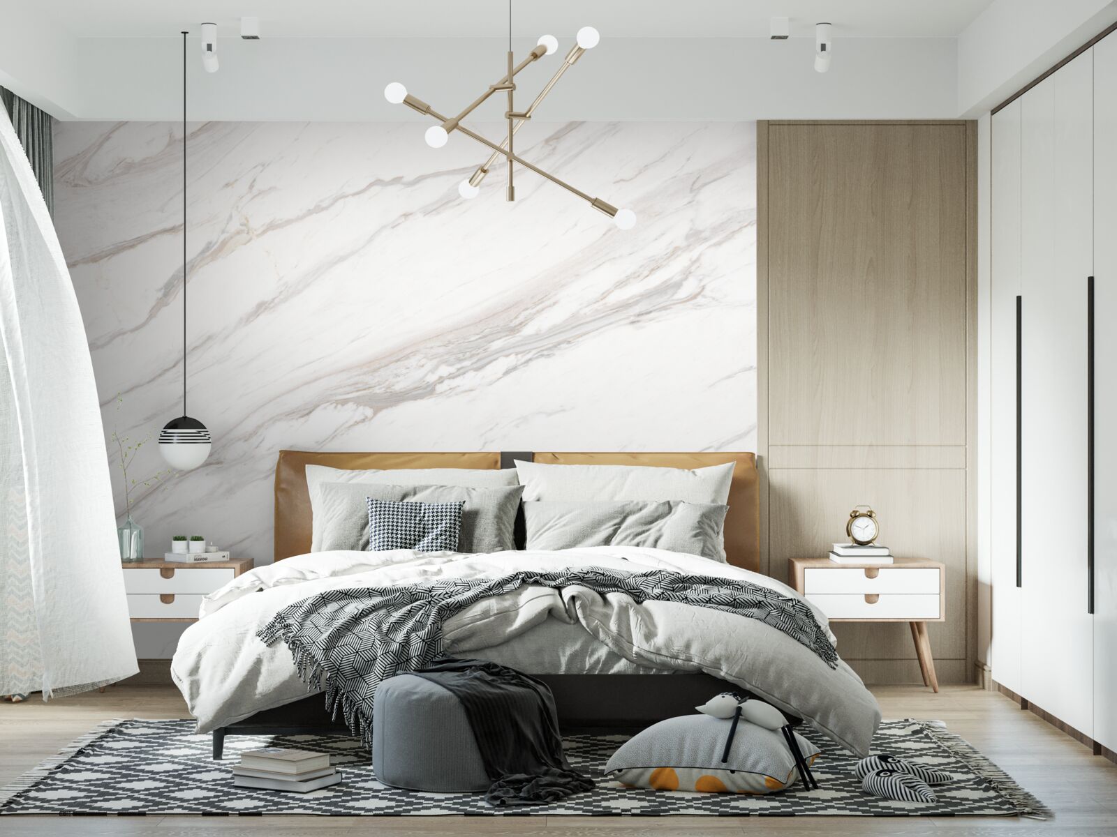 Фотошпалери мармур з ніжним світло-золотистим відтінком