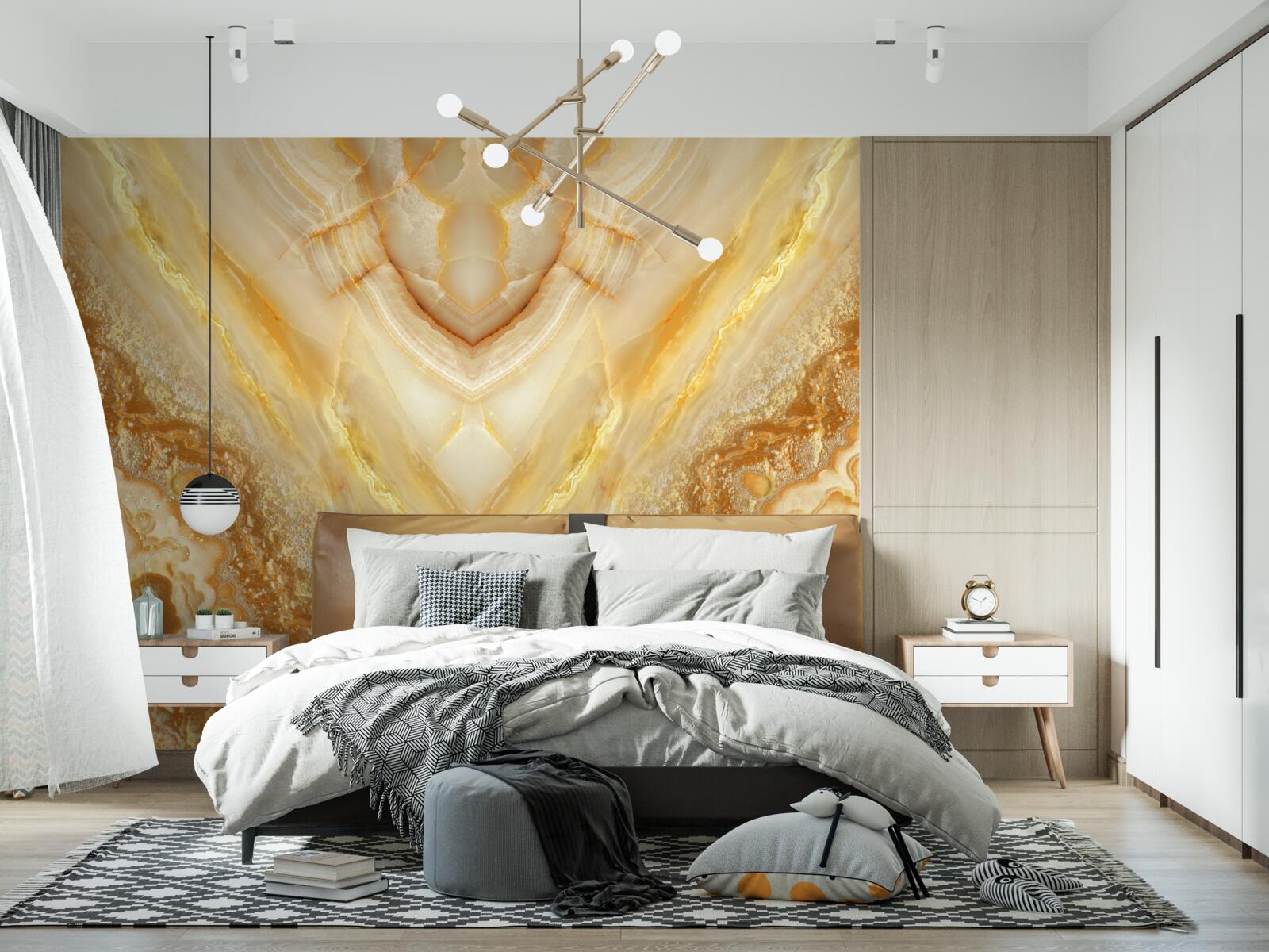 Фотошпалери шматочок бурштину на мармуровому тлі