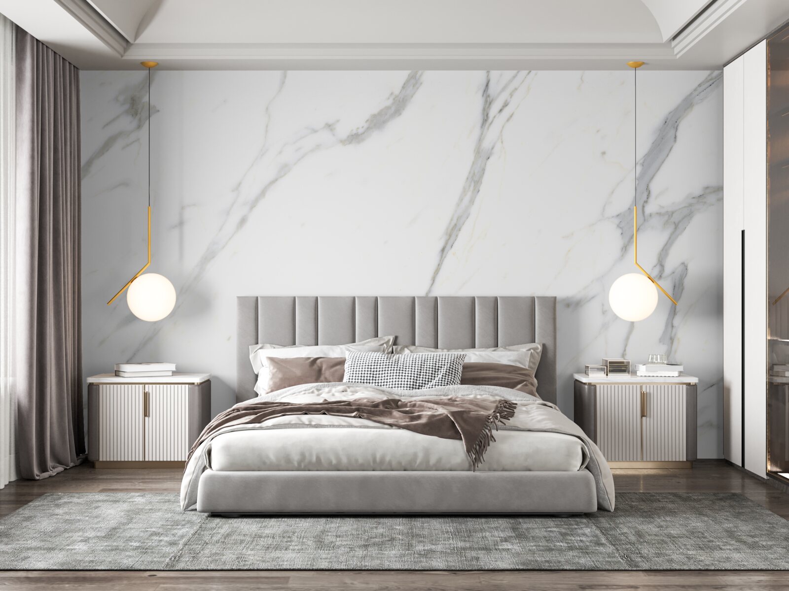 Фотошпалери Білосніжний мармур і витончено вигнуті контури