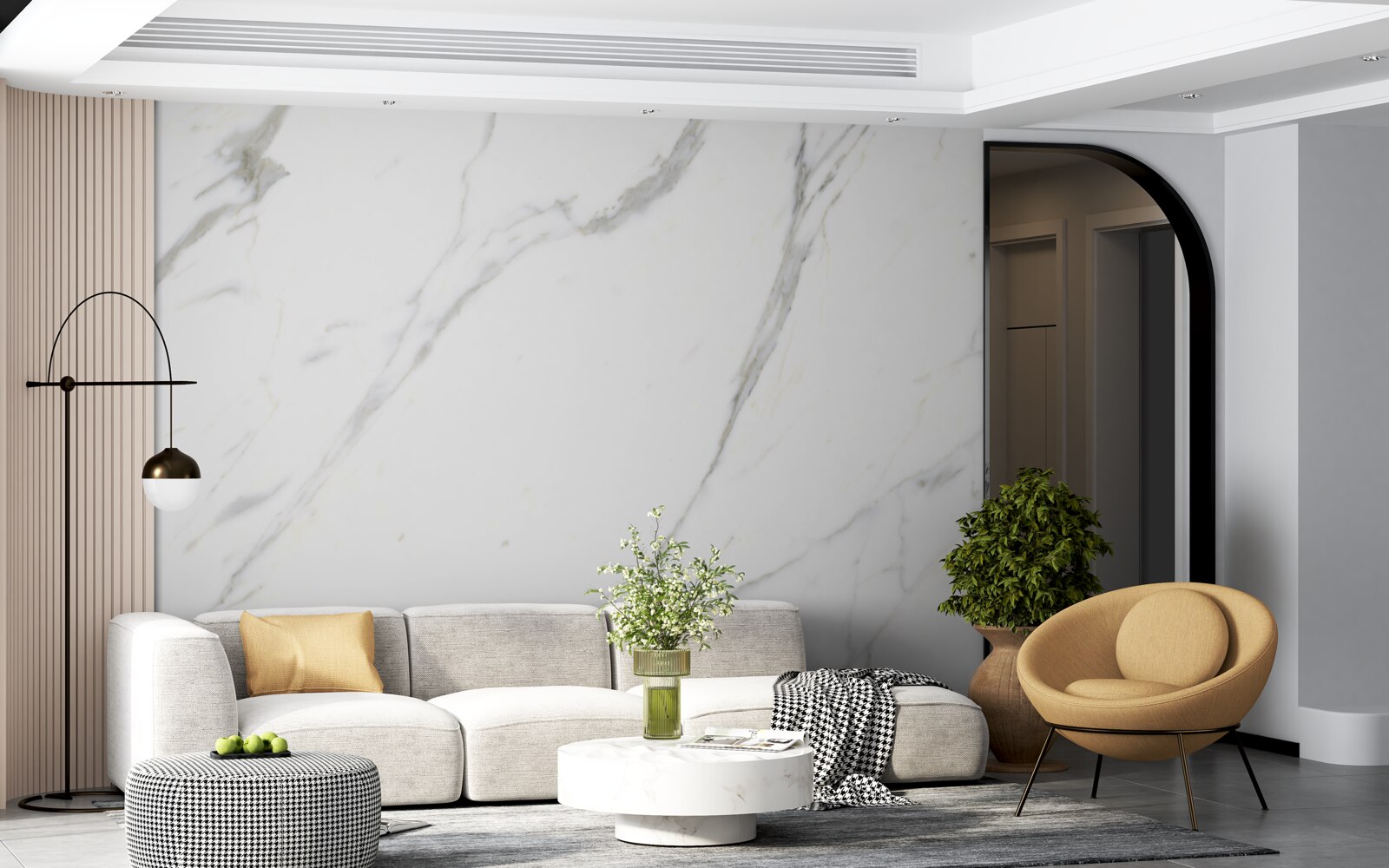 Фотошпалери Білосніжний мармур і витончено вигнуті контури