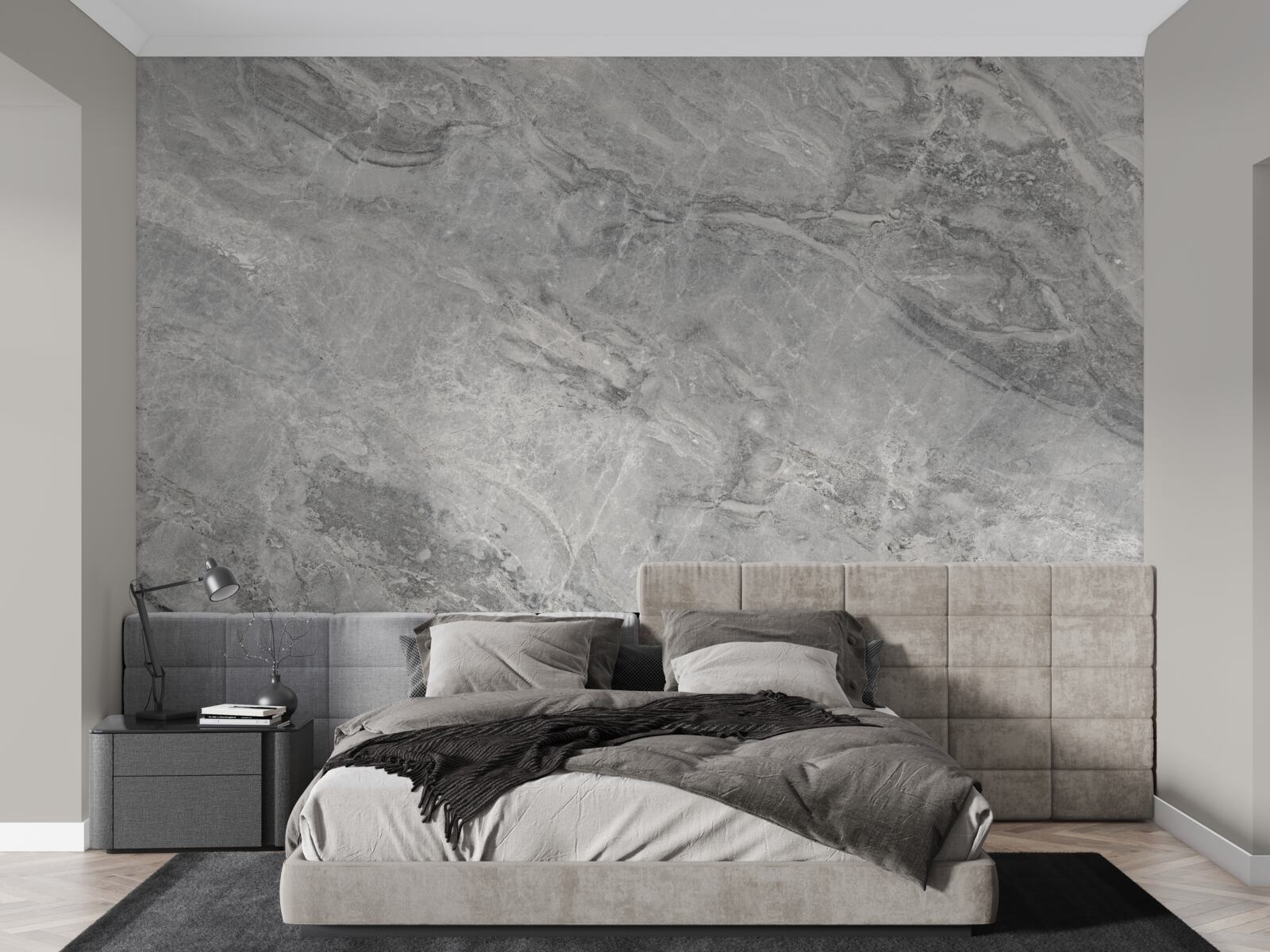 Фотошпалери сірий керамограніт з нечіткими краями