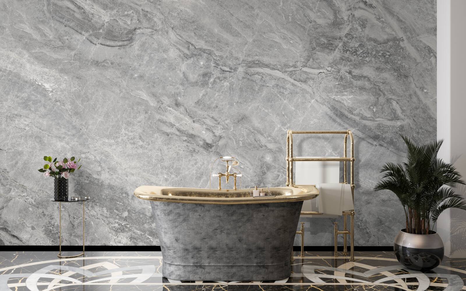 Фотошпалери сірий керамограніт з нечіткими краями