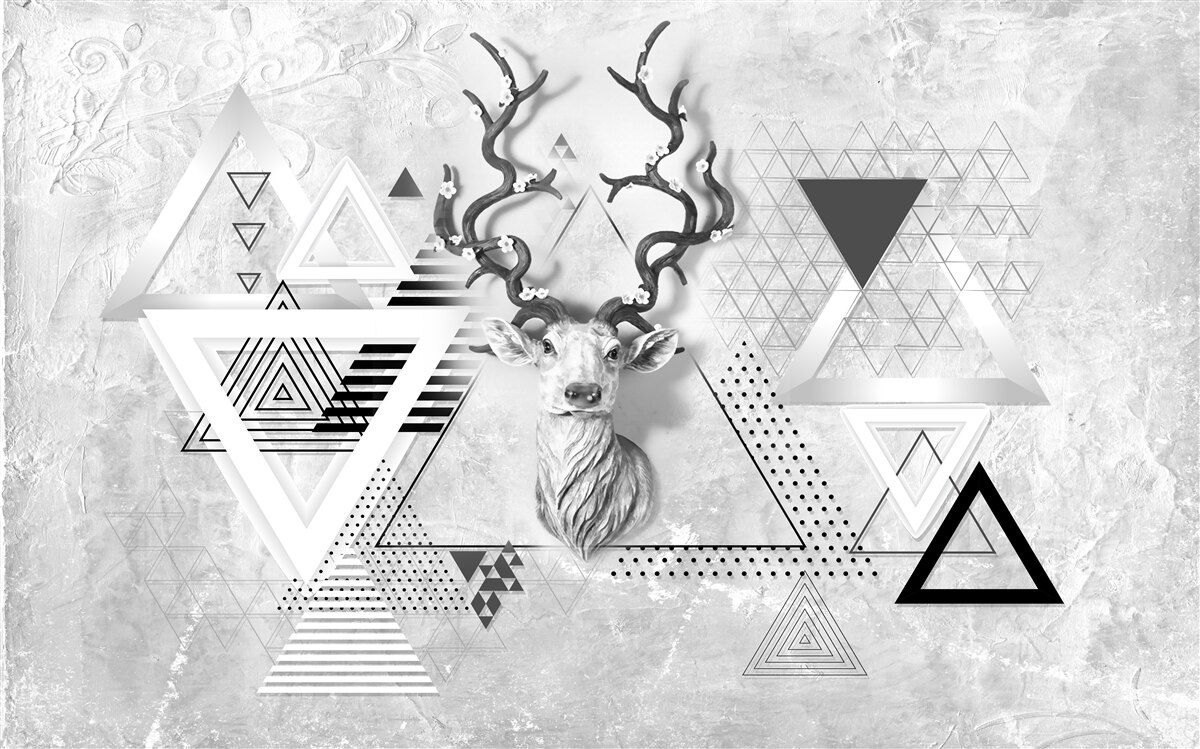Фотошпалери абстрактне геометричне зображення гордого оленя