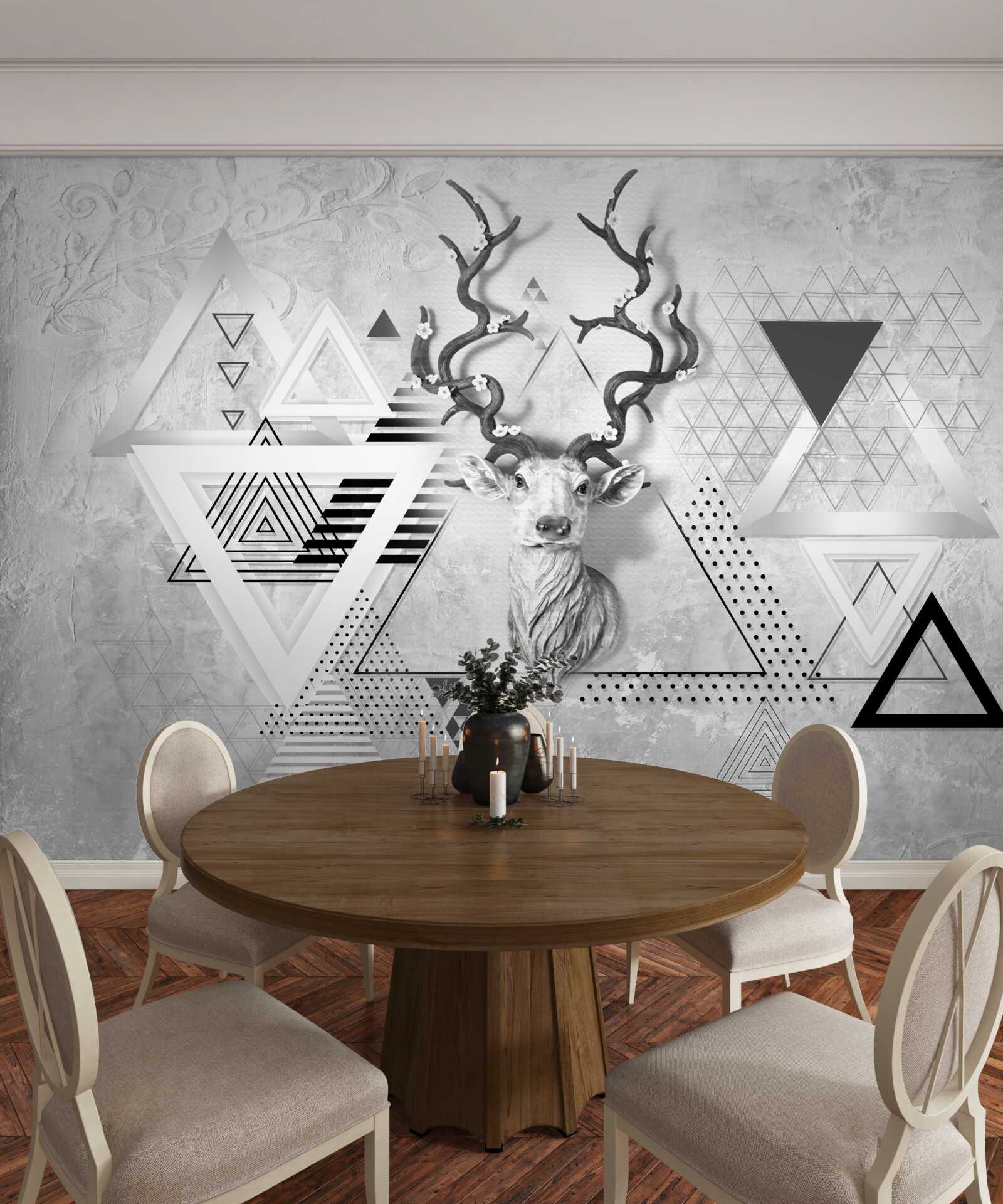 Фотошпалери абстрактне геометричне зображення гордого оленя