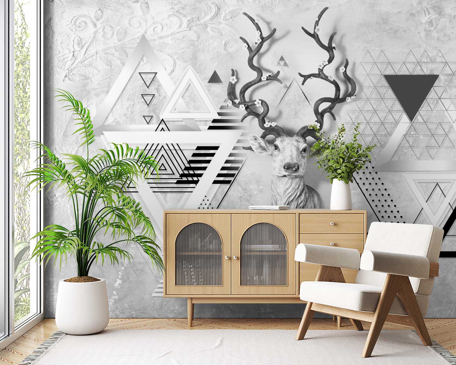 Фотошпалери абстрактне геометричне зображення гордого оленя