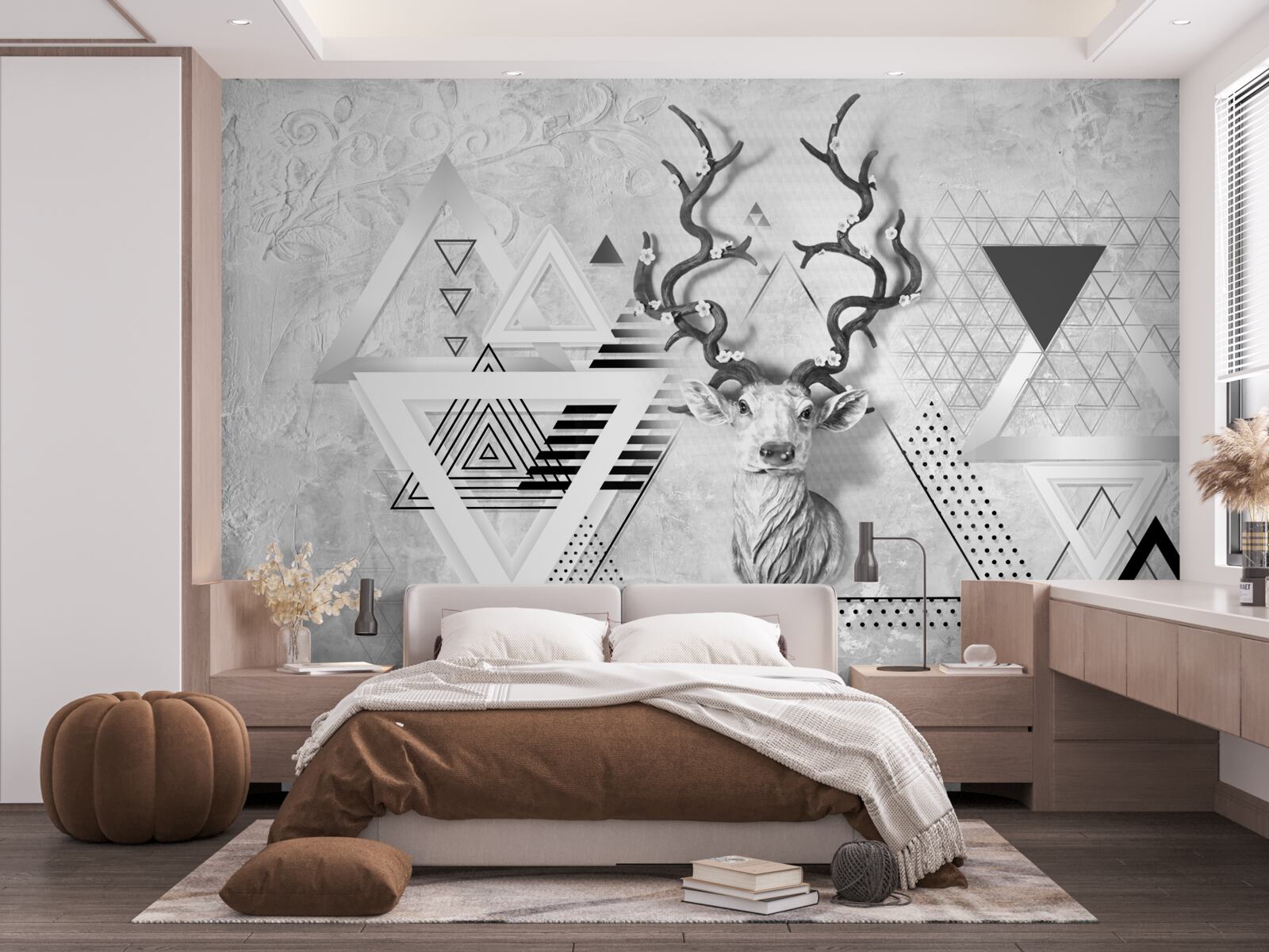 Фотошпалери абстрактне геометричне зображення гордого оленя