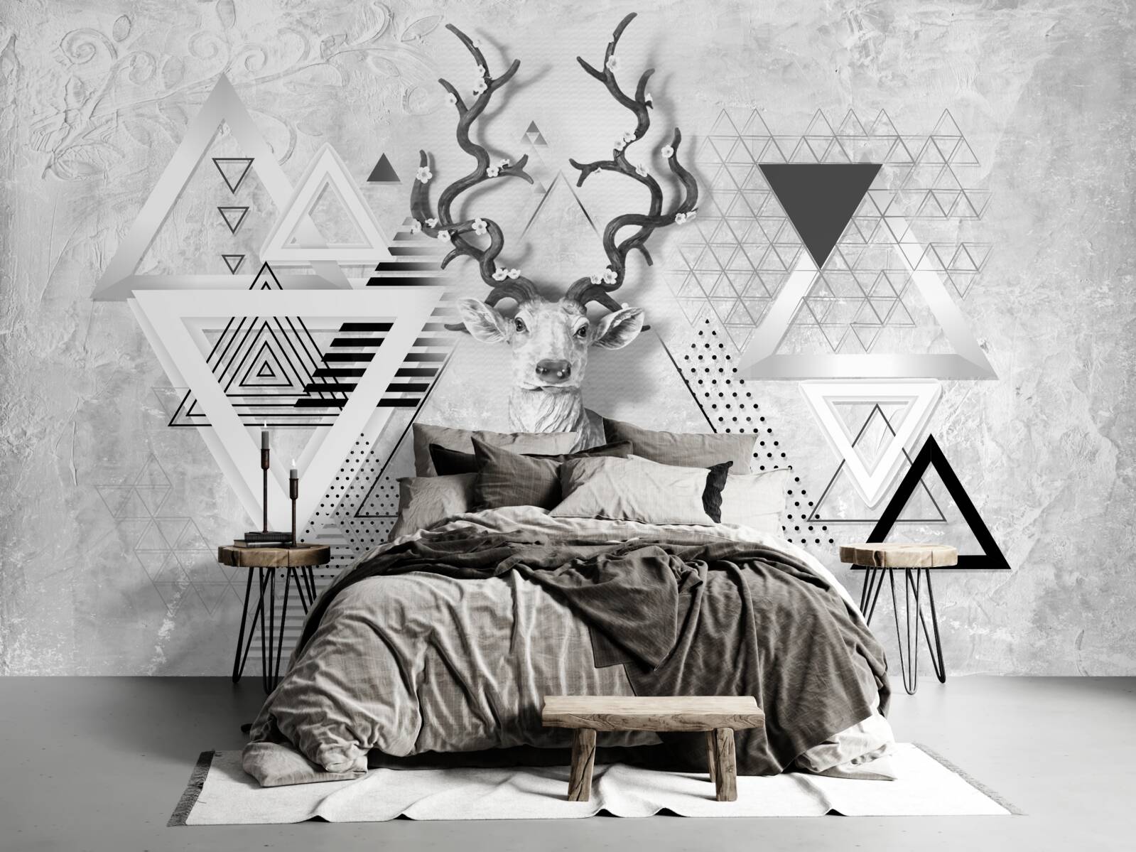 Фотошпалери абстрактне геометричне зображення гордого оленя