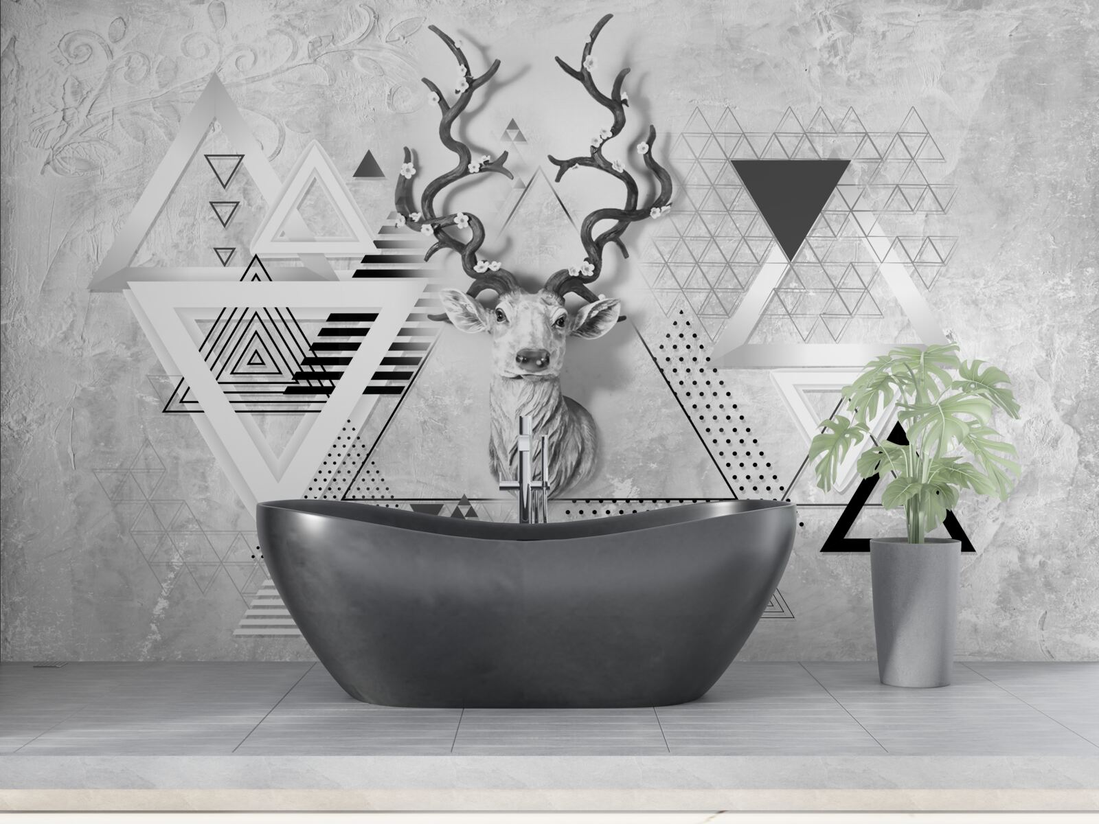 Фотошпалери абстрактне геометричне зображення гордого оленя