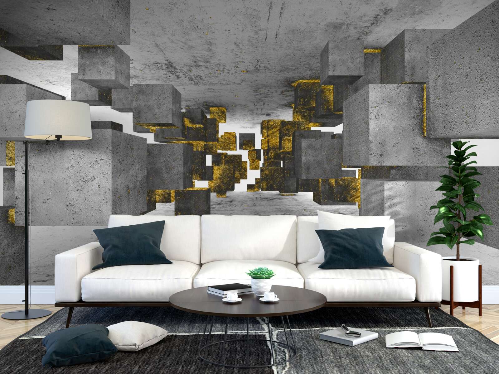 Фотошпалери щиколотки, що ширяють у повітрі, із золотими деталями