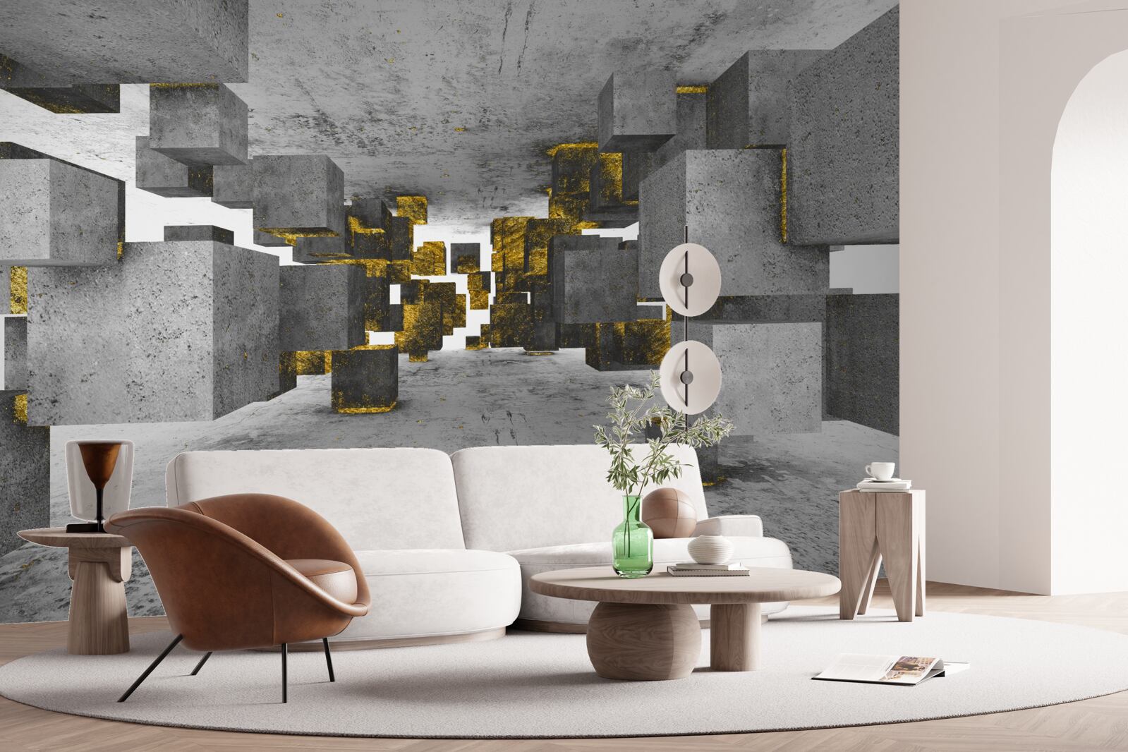 Фотошпалери щиколотки, що ширяють у повітрі, із золотими деталями