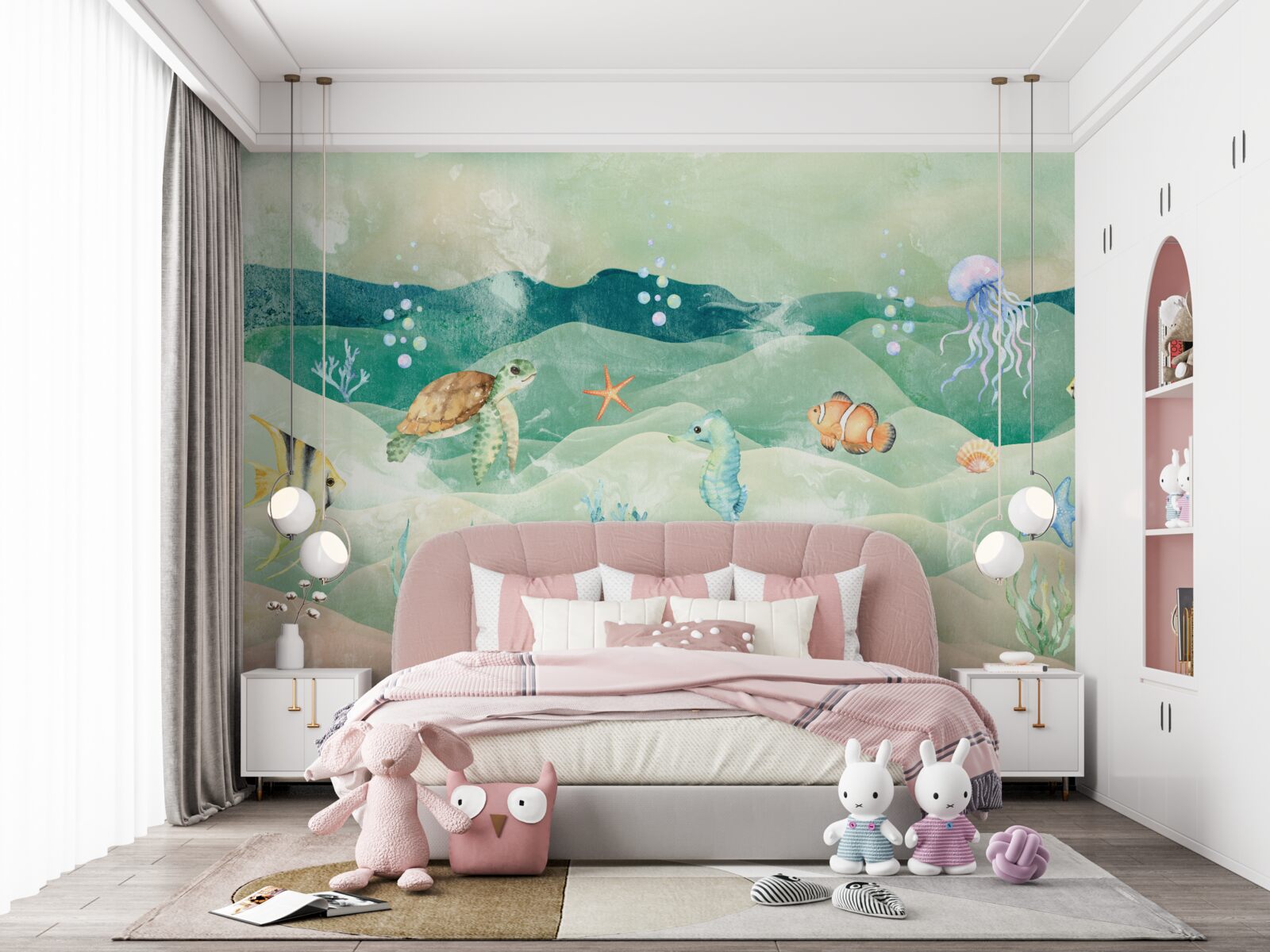 Фотошпалери багато морських мешканців та різноманітних риб