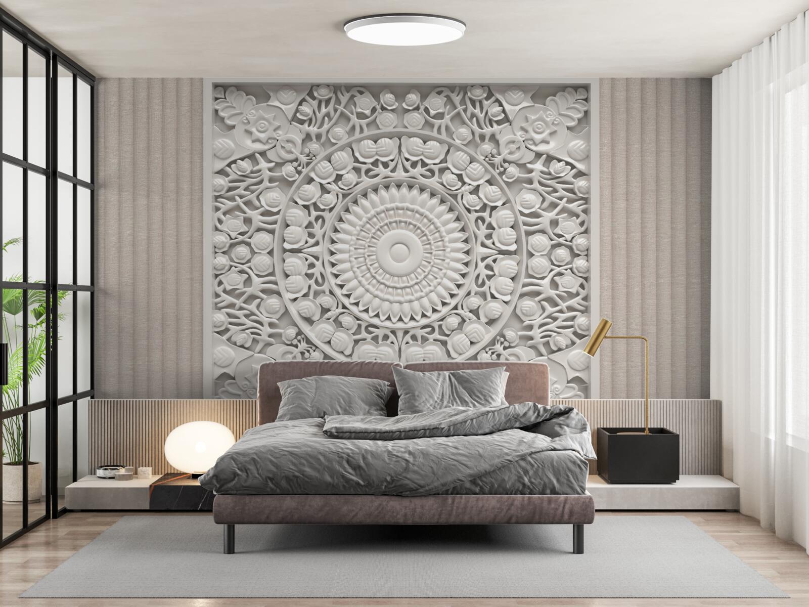 Фотошпалери об'ємний рельєф на сірому тлі