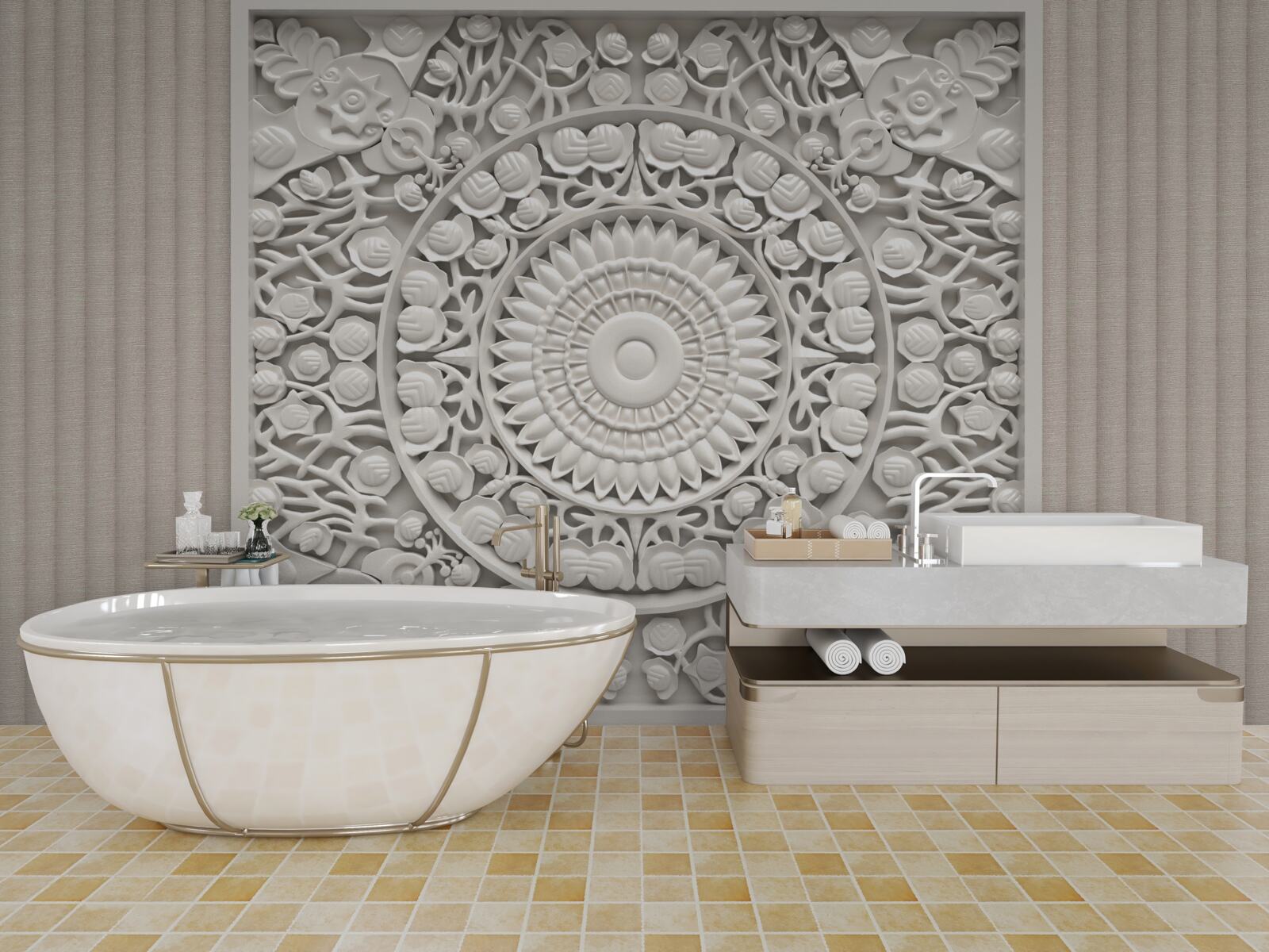 Фотошпалери об'ємний рельєф на сірому тлі