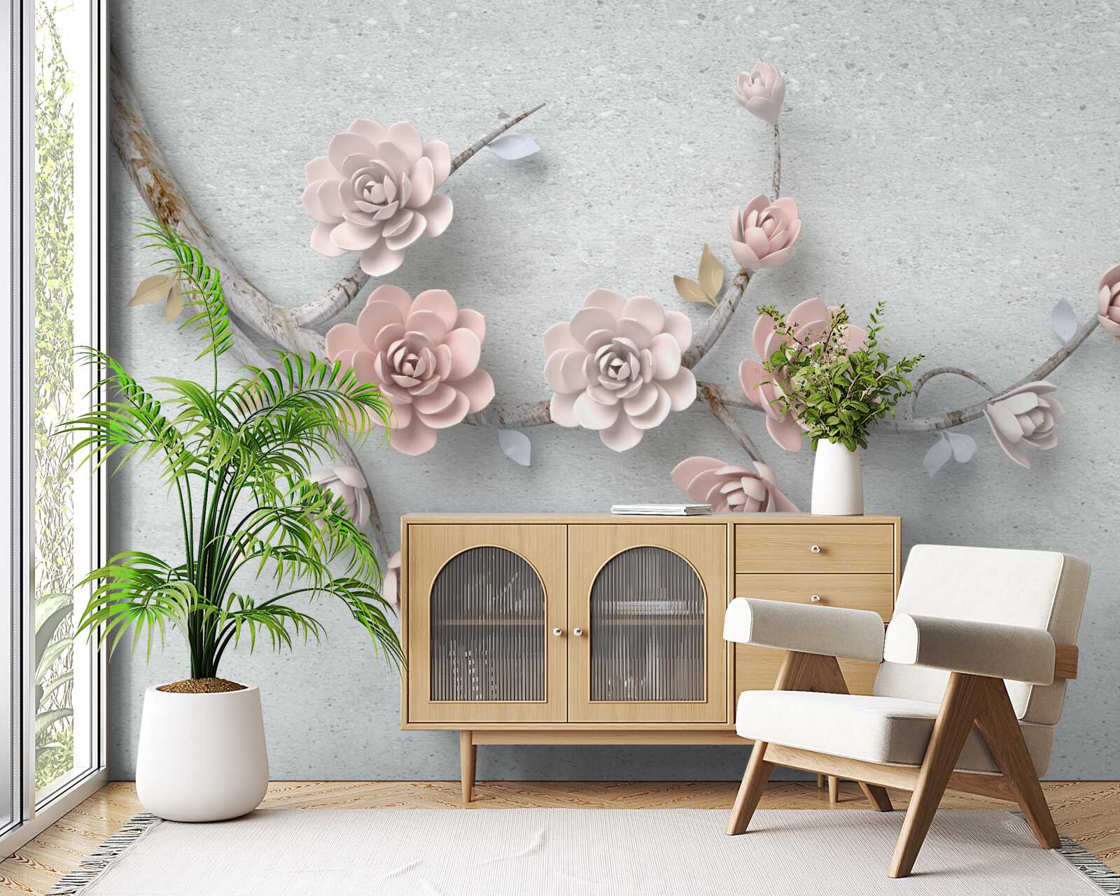 Фотошпалери самостійна гілка з бруньками, що розпускаються