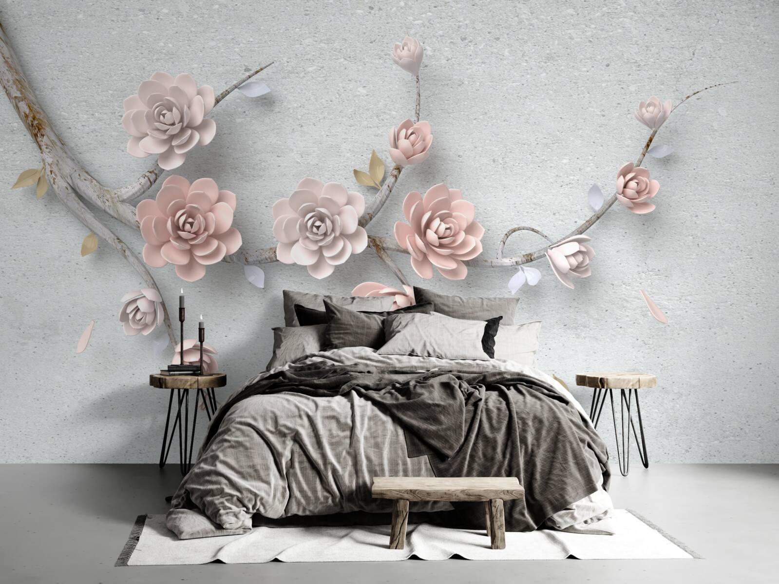 Фотошпалери самостійна гілка з бруньками, що розпускаються