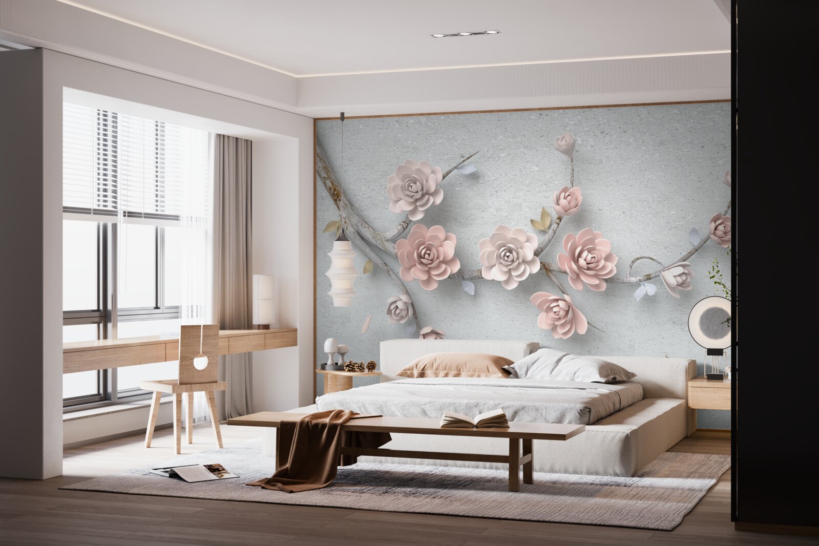 Фотошпалери самостійна гілка з бруньками, що розпускаються