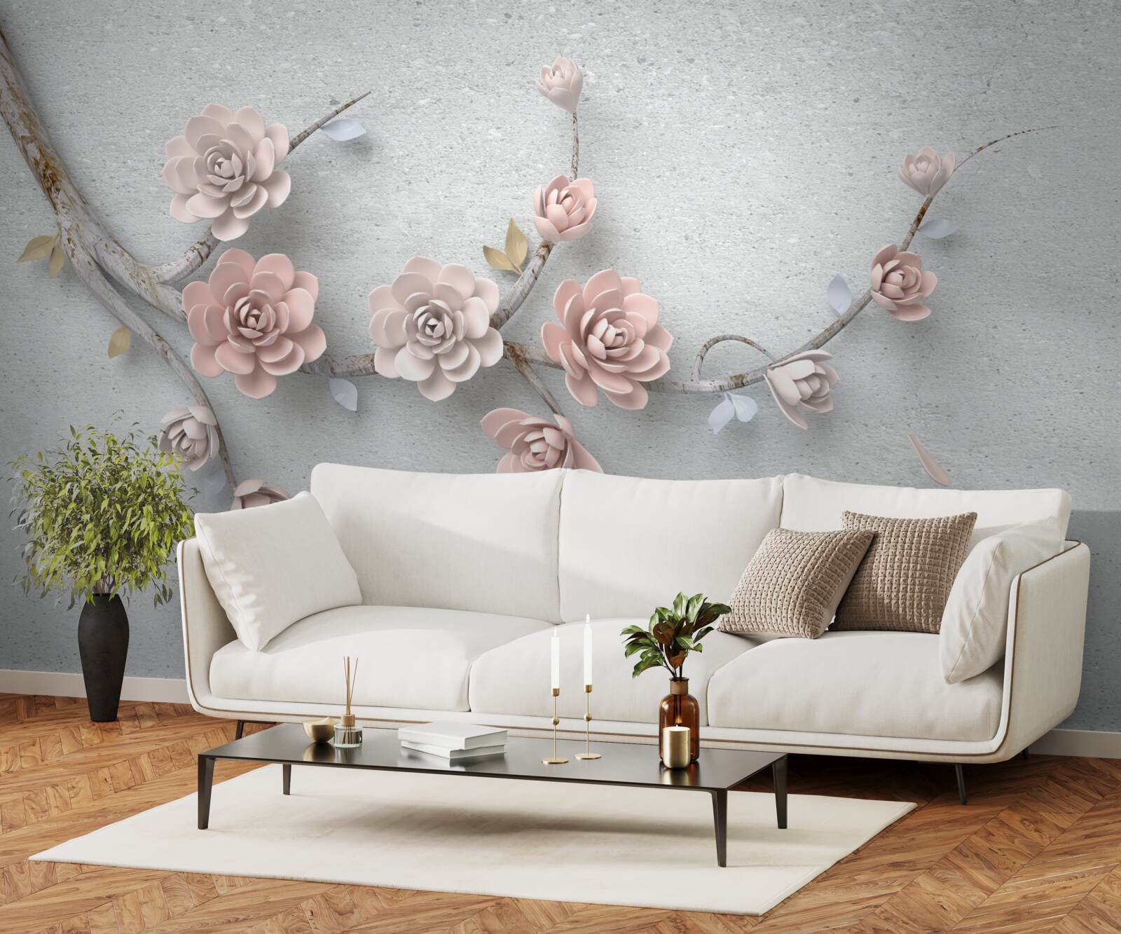 Фотошпалери самостійна гілка з бруньками, що розпускаються