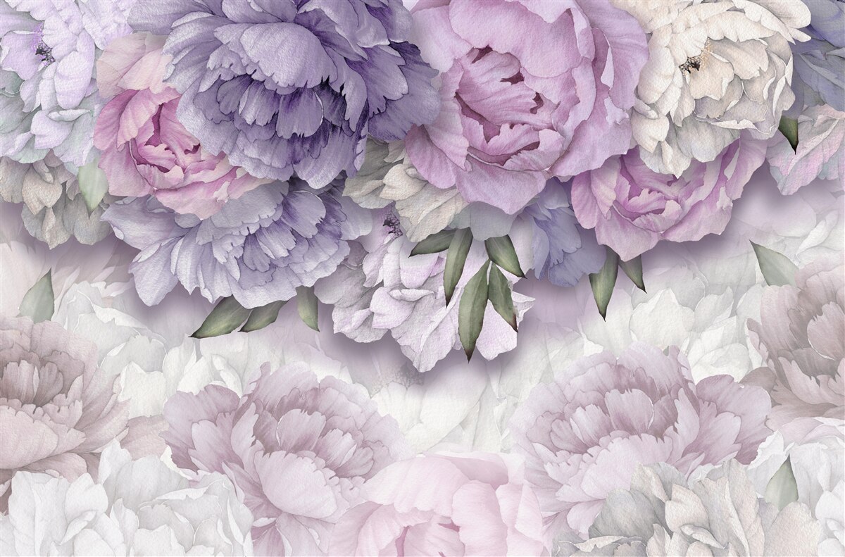 Фотошпалери квіти з ніжним бузковим відтінком