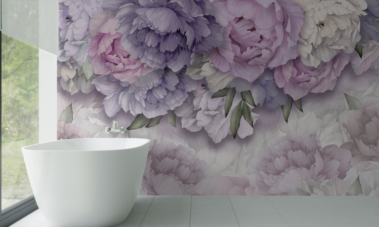 Фотошпалери квіти з ніжним бузковим відтінком