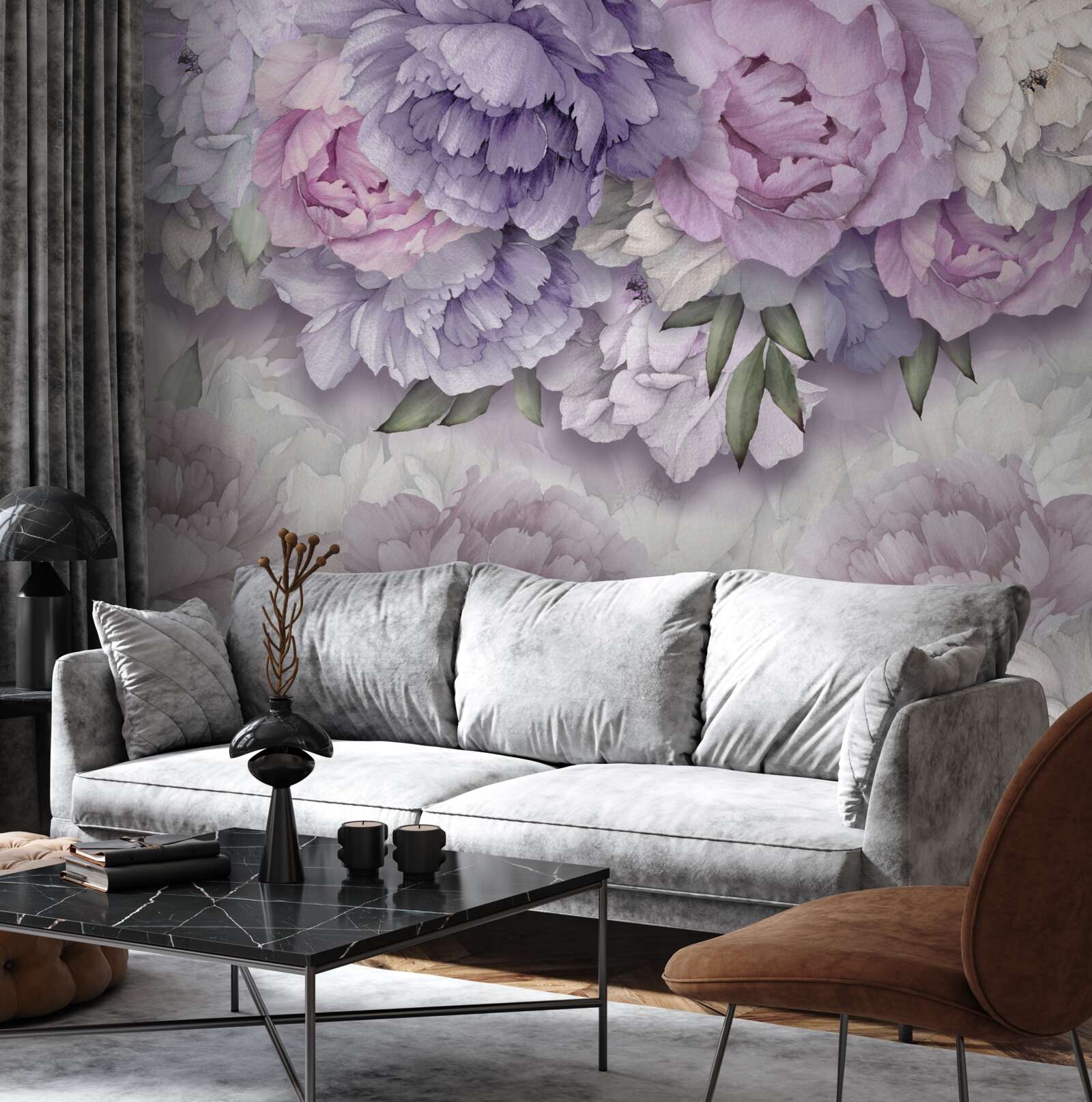 Фотошпалери квіти з ніжним бузковим відтінком