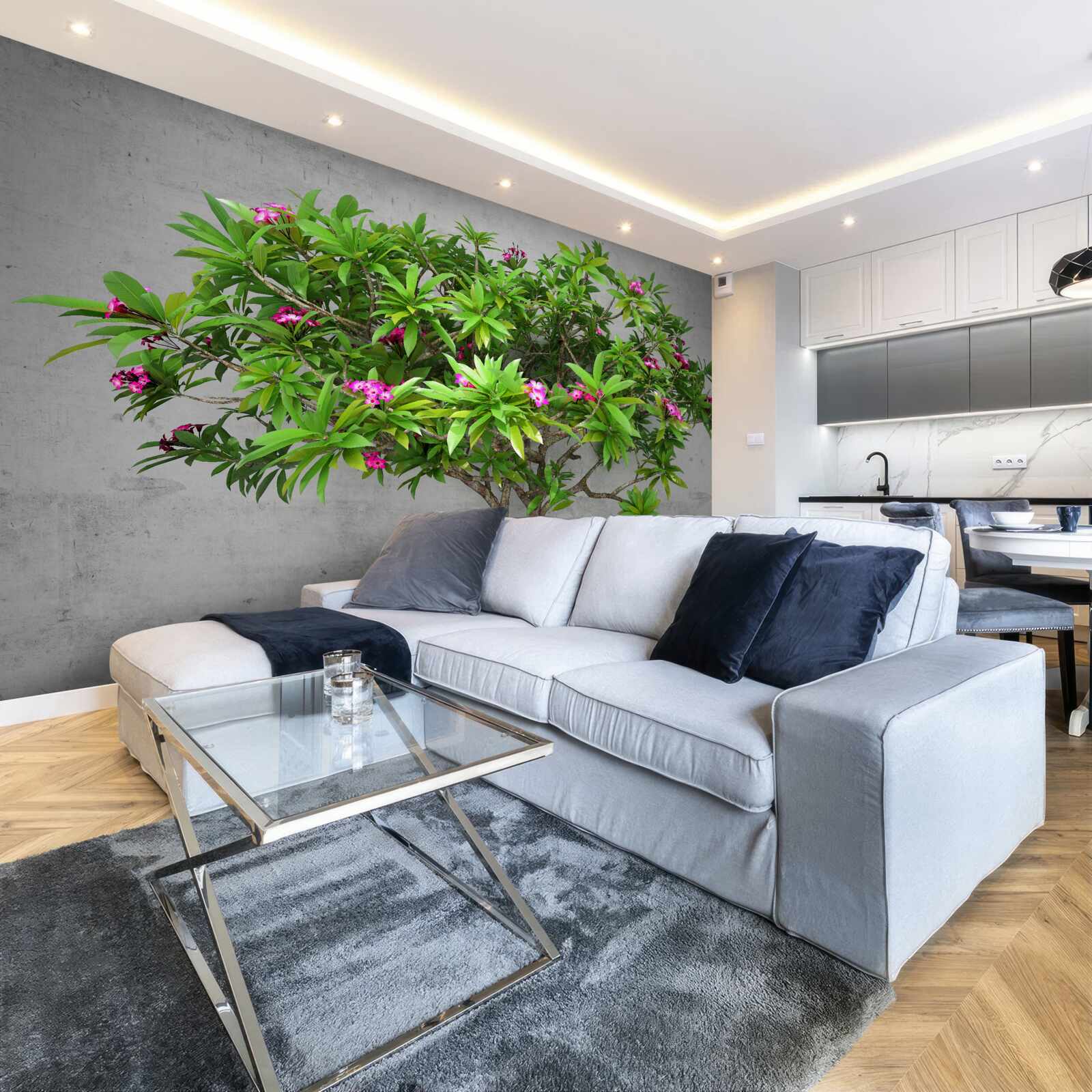 Фотошпалери спалах зелені на листяному дереві