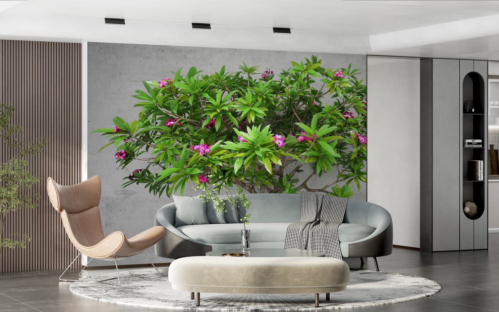 Фотошпалери спалах зелені на листяному дереві