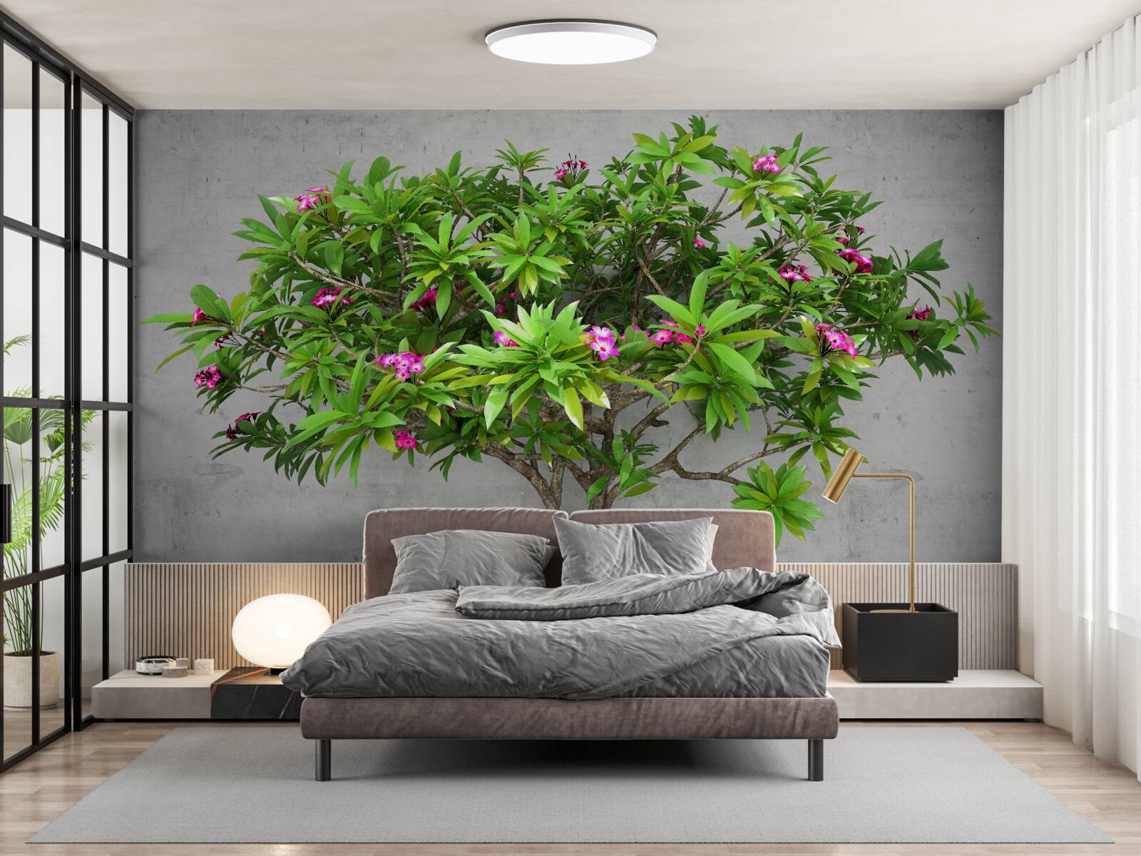 Фотошпалери спалах зелені на листяному дереві