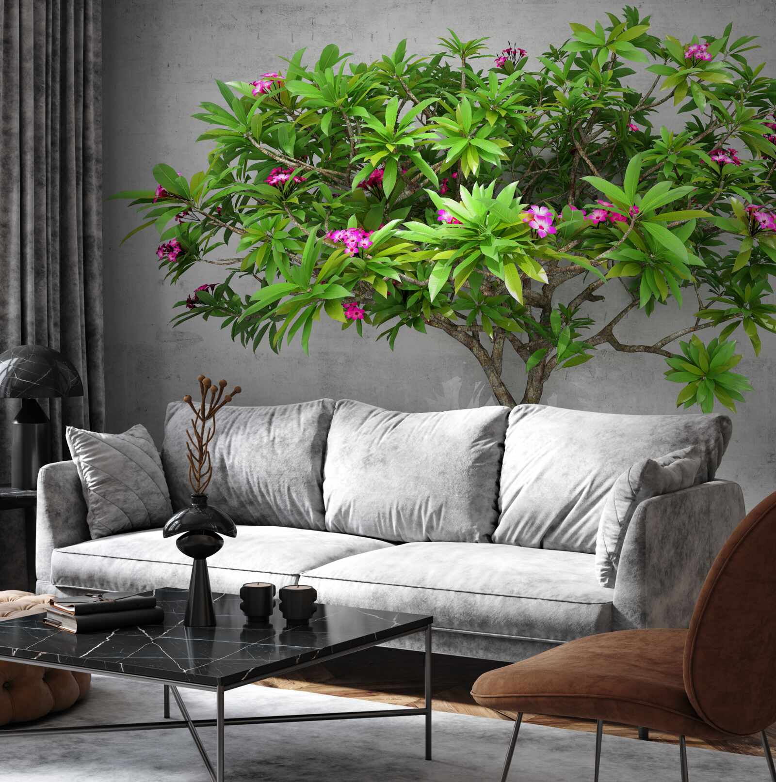 Фотошпалери спалах зелені на листяному дереві