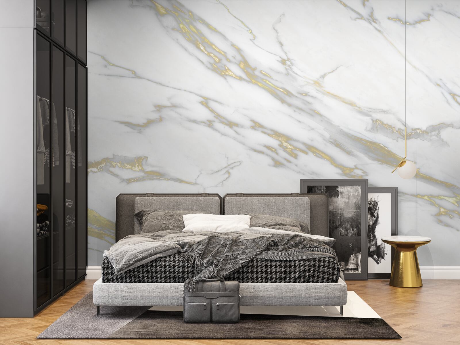 Фотошпалери безперервне вдавлення на світлому мармурі