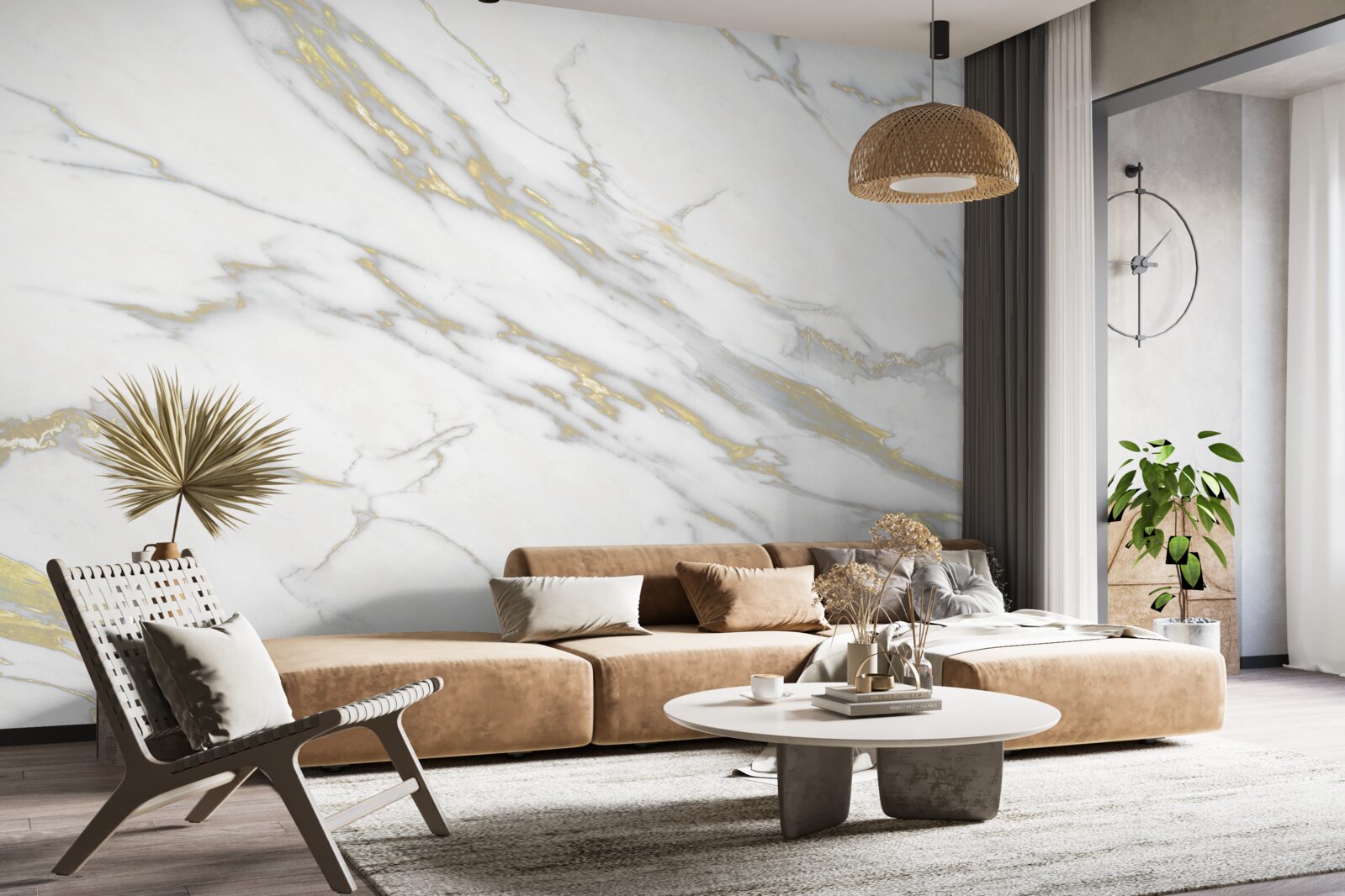 Фотошпалери безперервне вдавлення на світлому мармурі