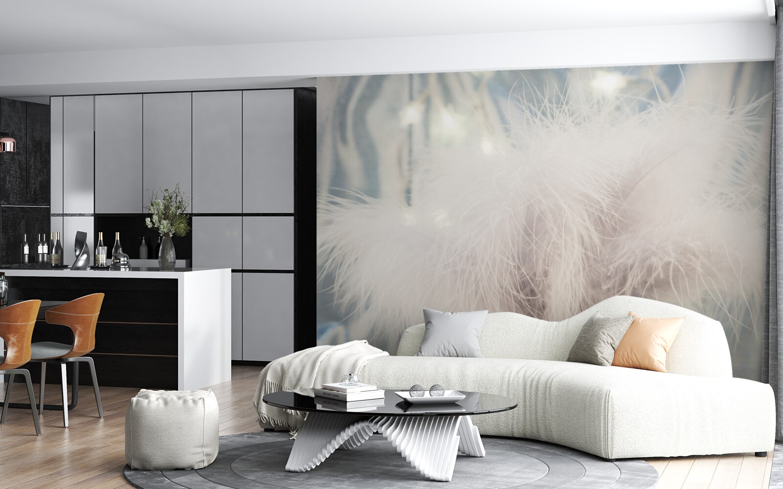 Фотошпалери щільний легкий пух