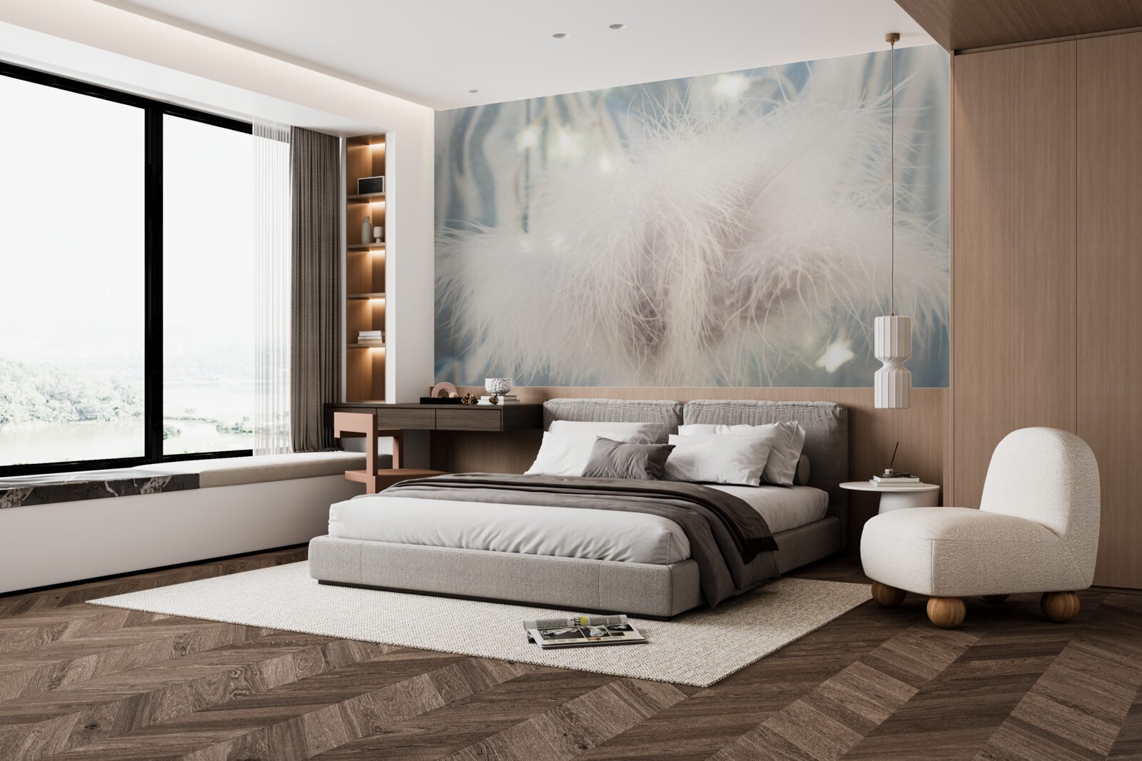 Фотошпалери щільний легкий пух