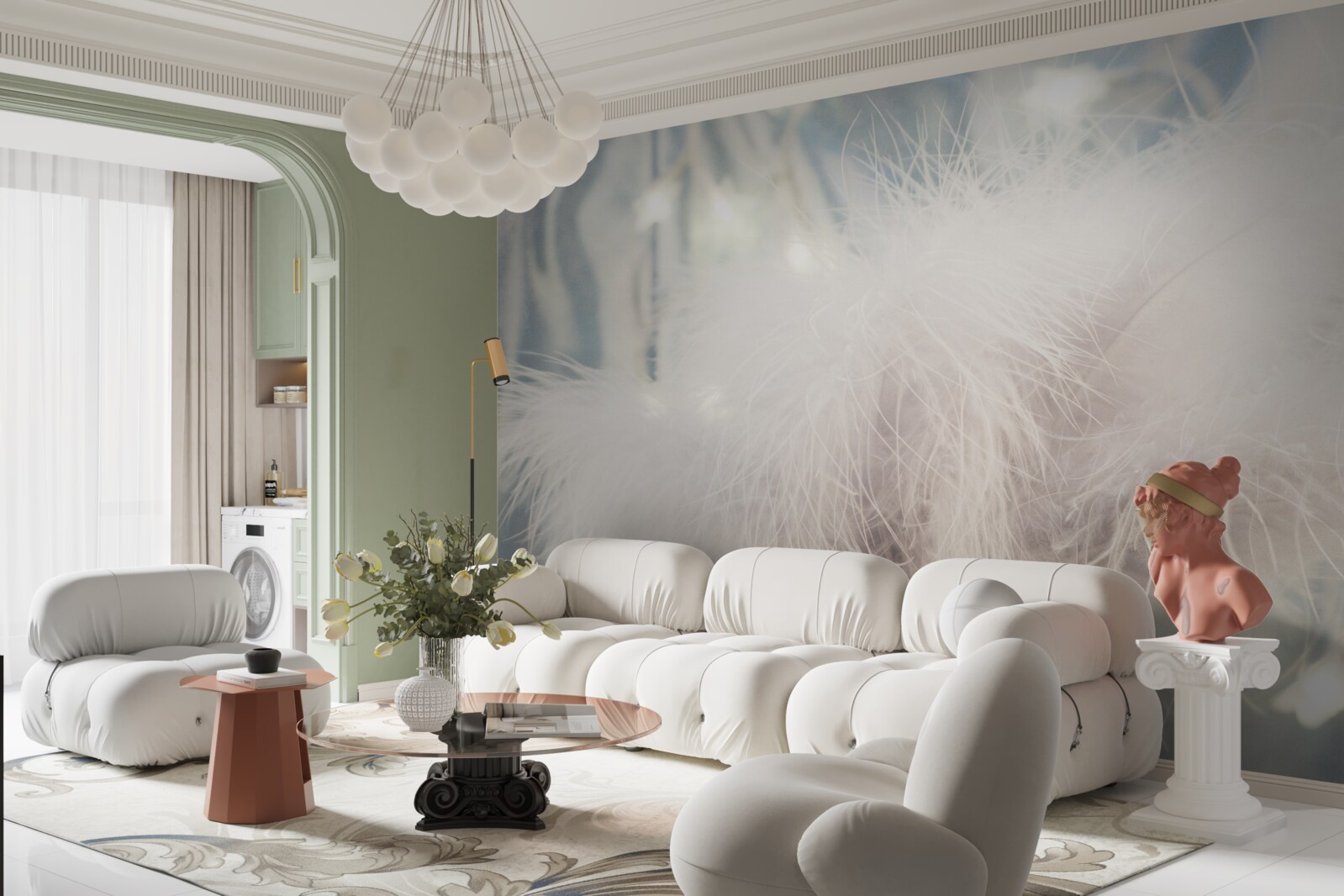 Фотошпалери щільний легкий пух