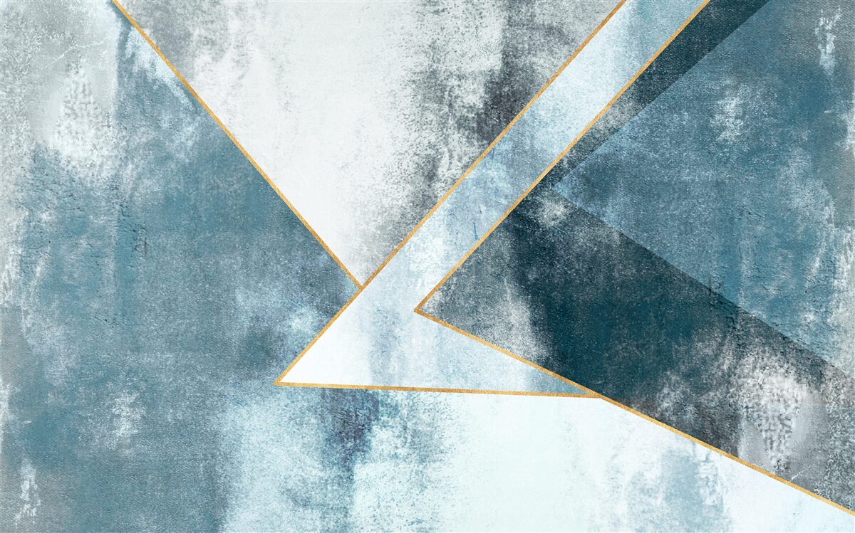 Фотошпалери блакитний мармур із золотими краями